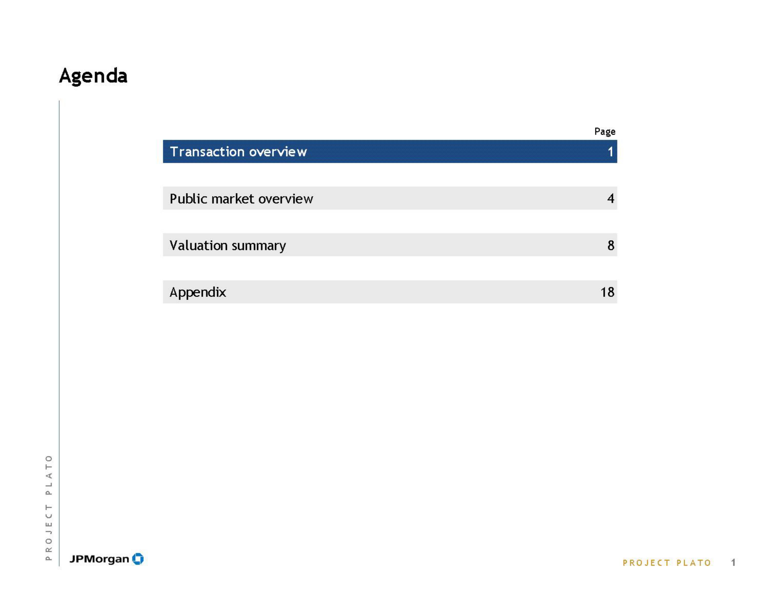 J.P.Morgan Investment Banking Pitch Book slide image #3