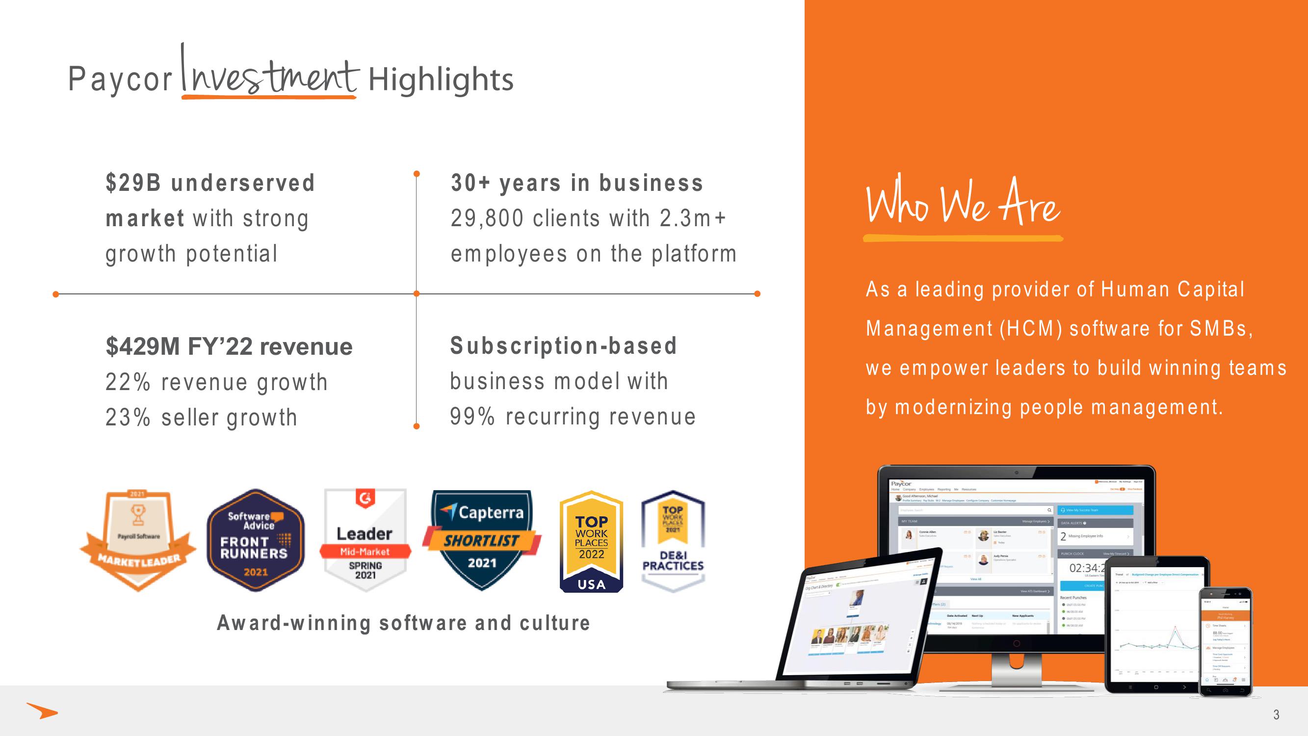 Paycor Investor Presentation Deck slide image #3