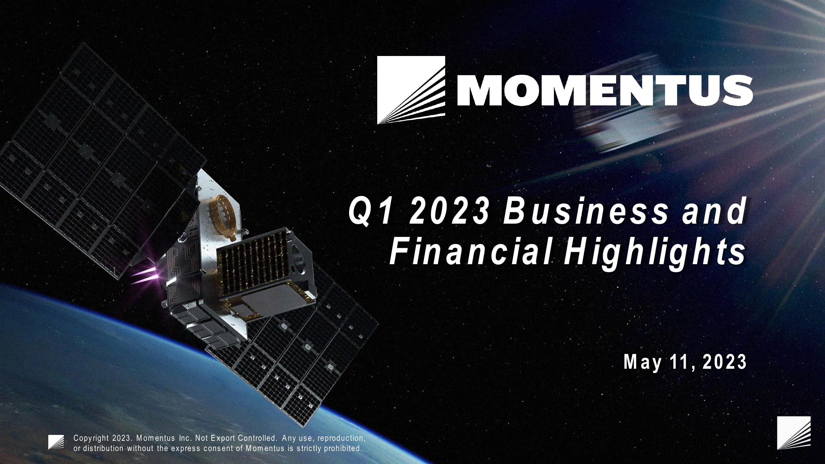 Momentus Results Presentation Deck image