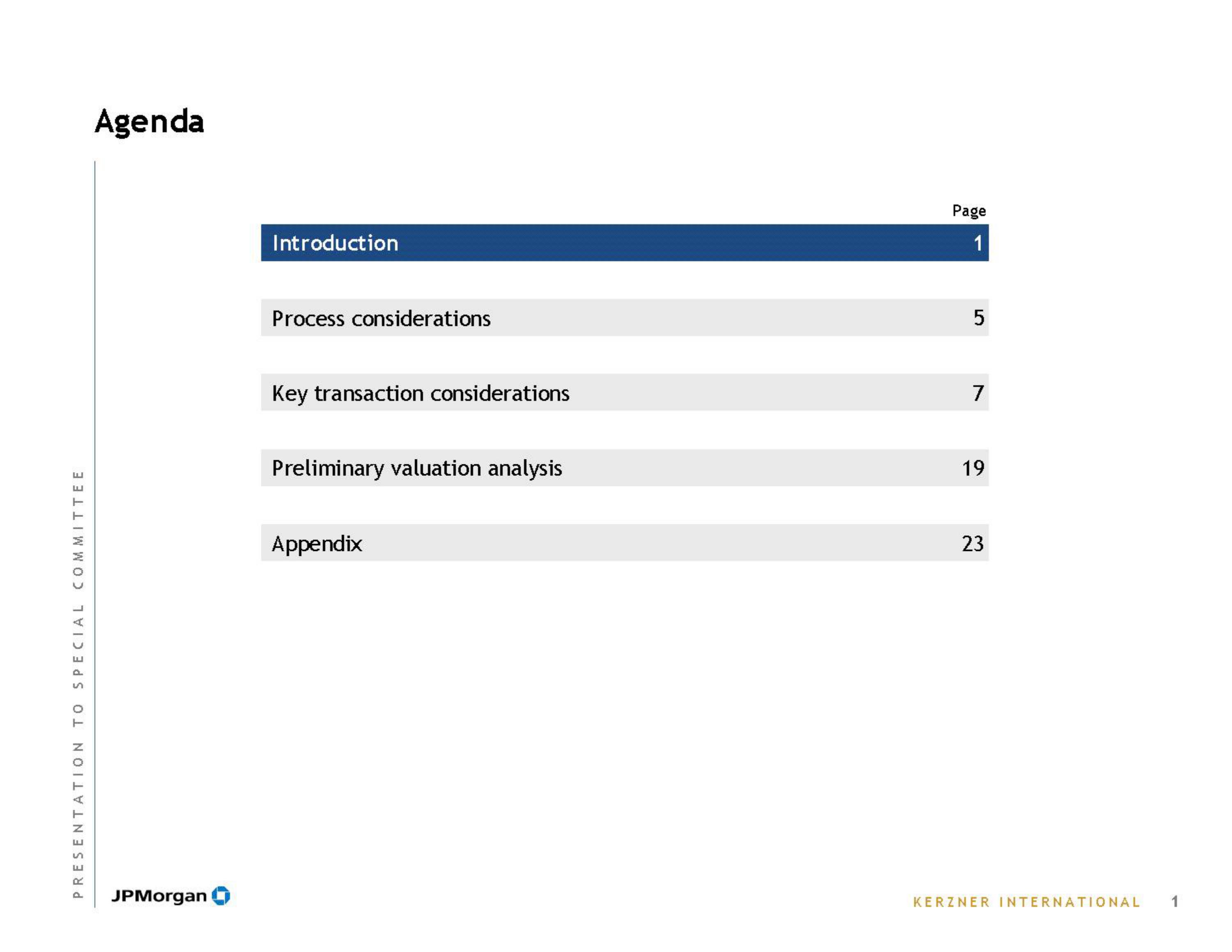 J.P.Morgan Investment Banking Pitch Book slide image #3