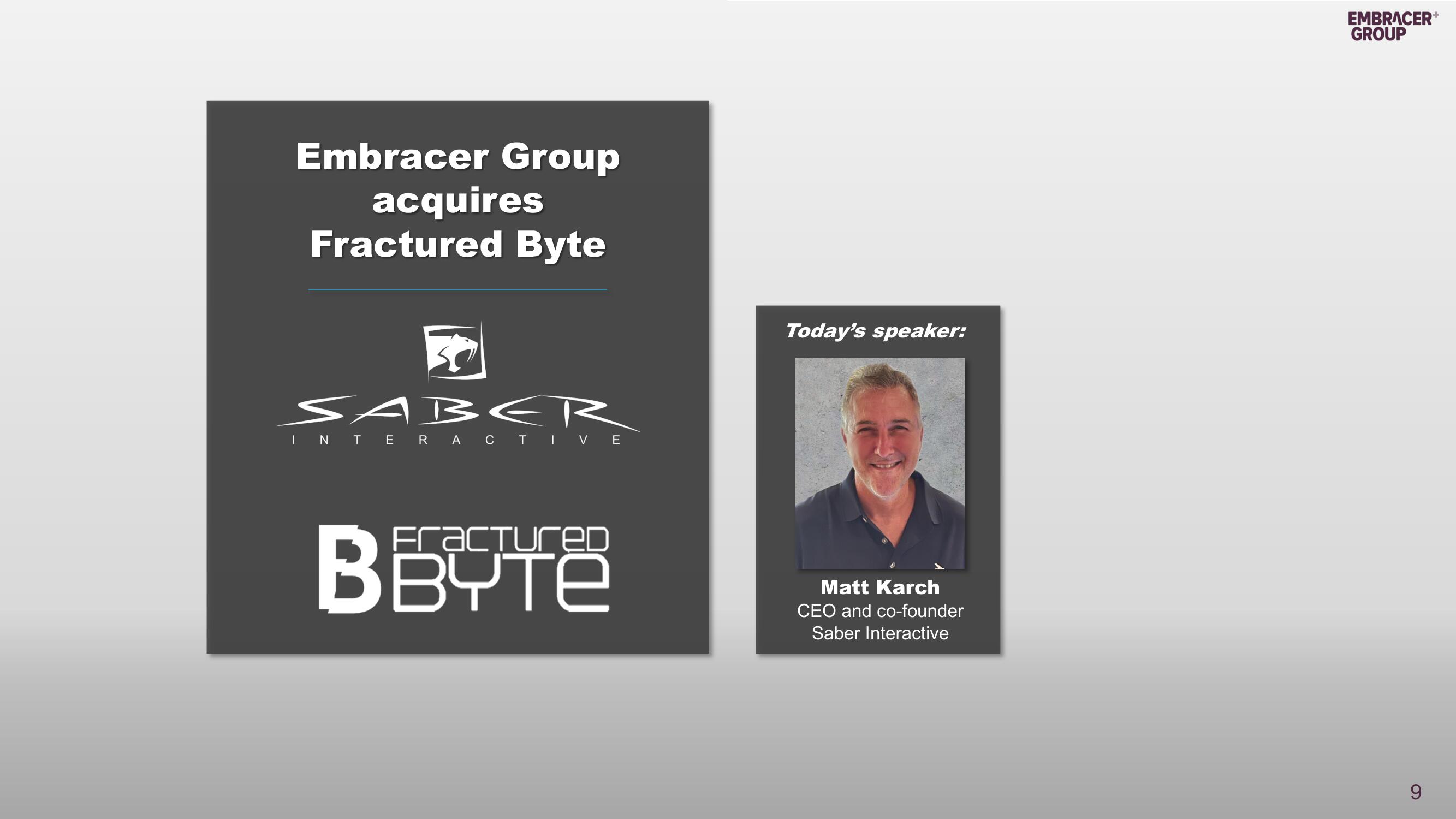 Embracer Group Mergers and Acquisitions Presentation Deck slide image #9