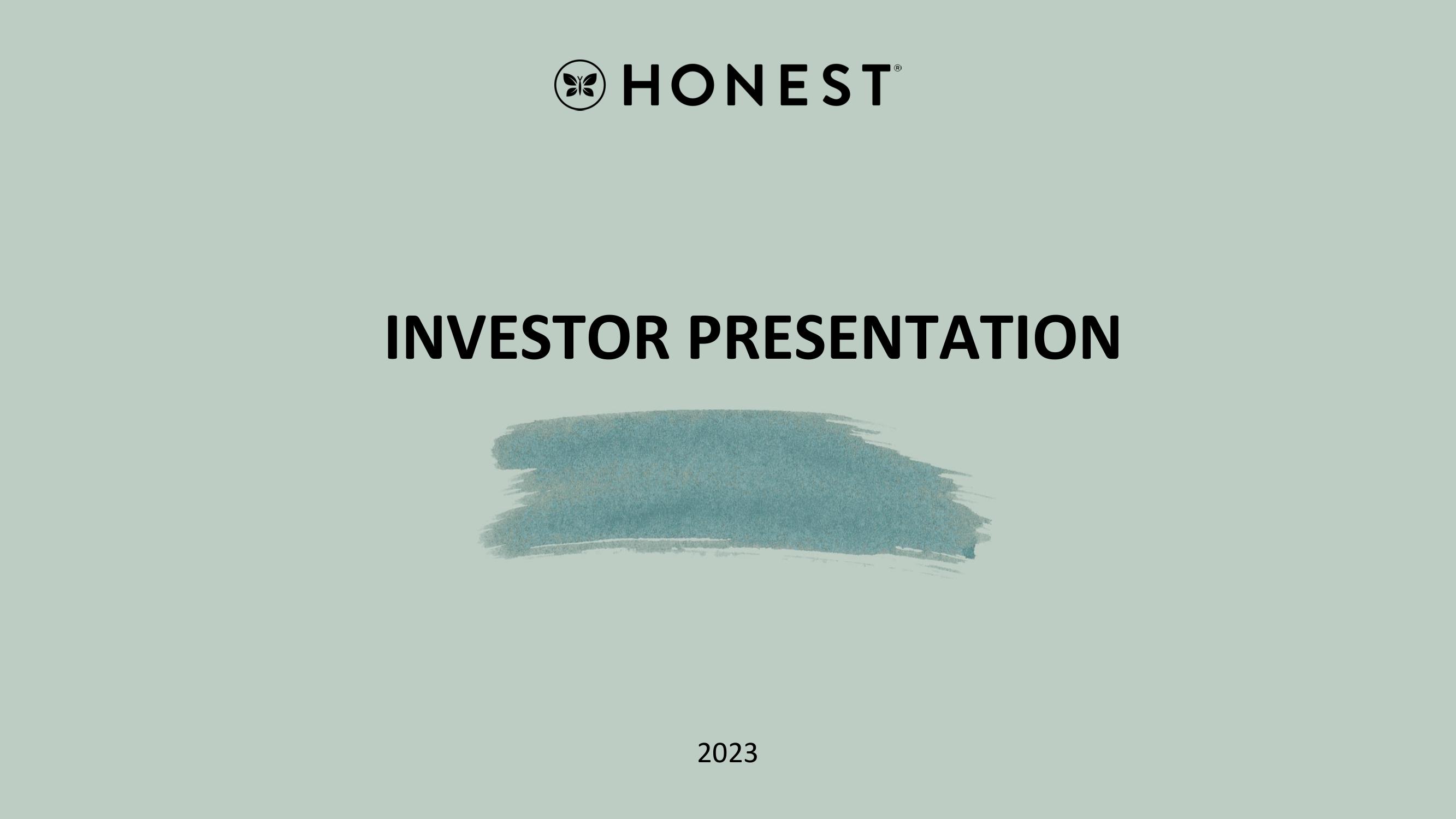 Honest Investor Presentation Deck image