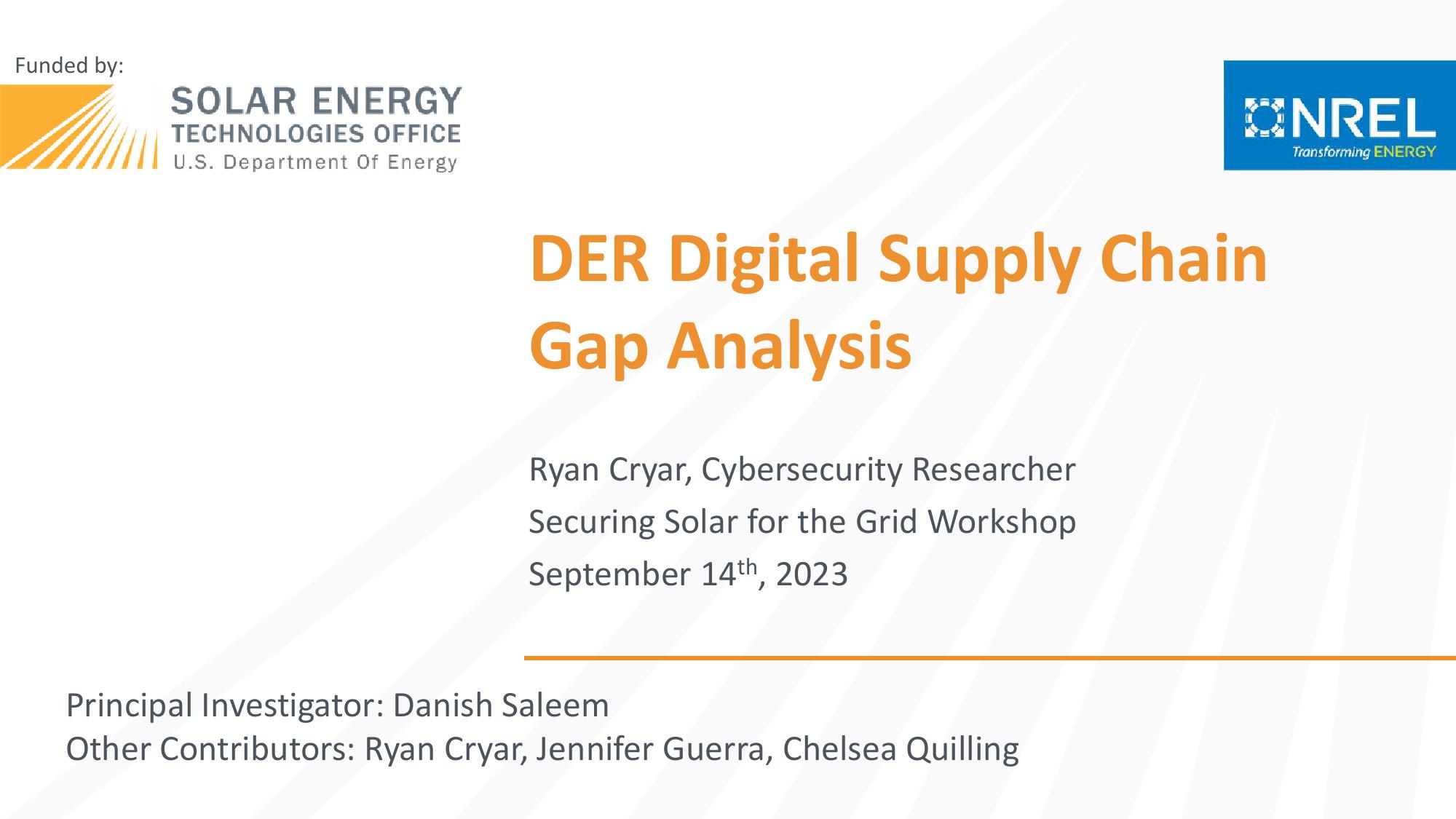 DER Digital Supply Chain Gap Analysis image