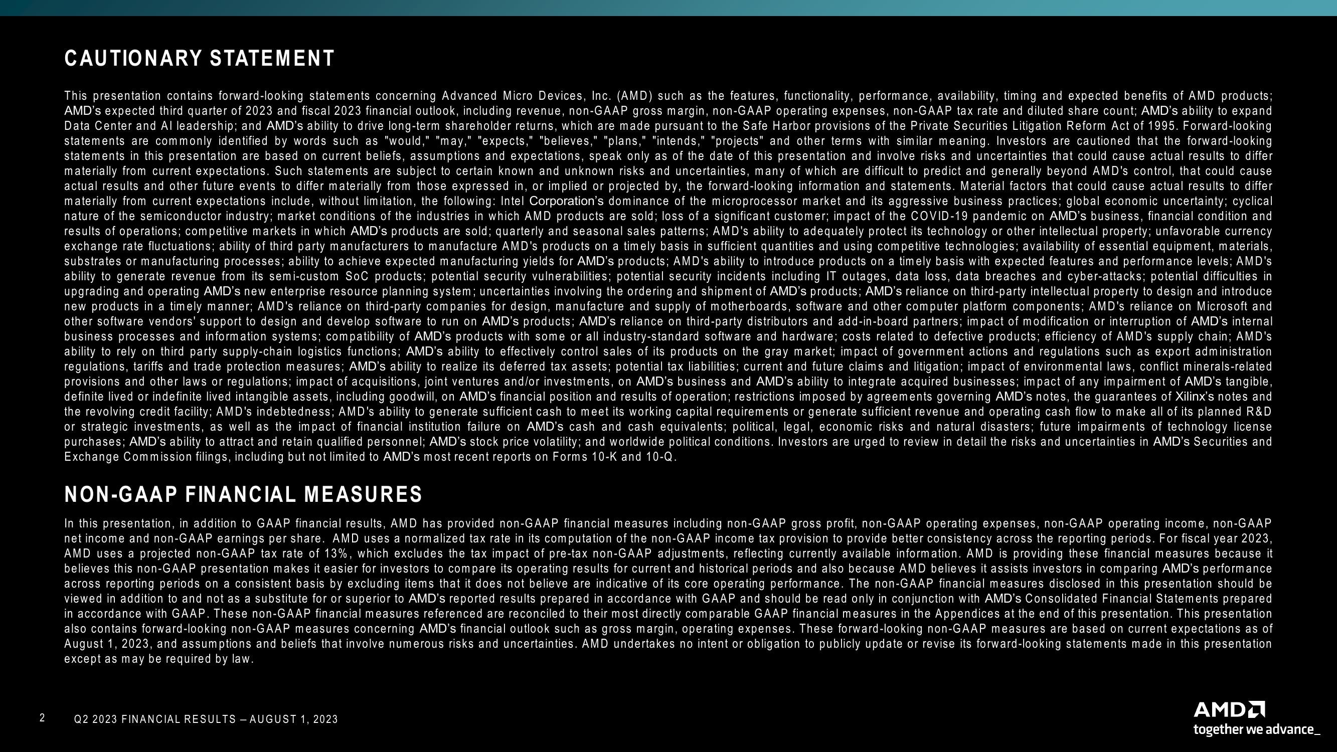 AMD Results Presentation Deck slide image #2