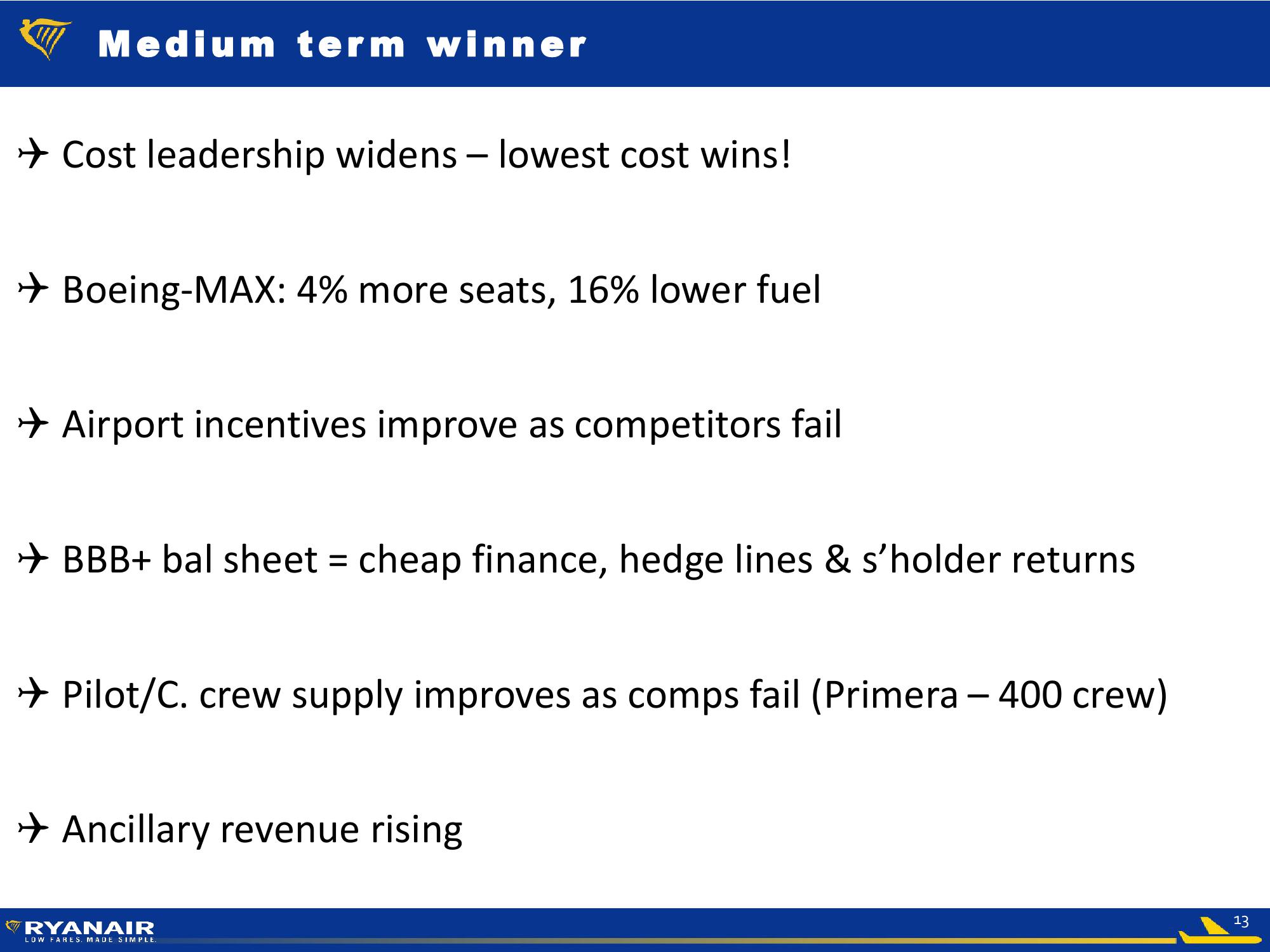 Ryanair FY19 Half Year slide image #13