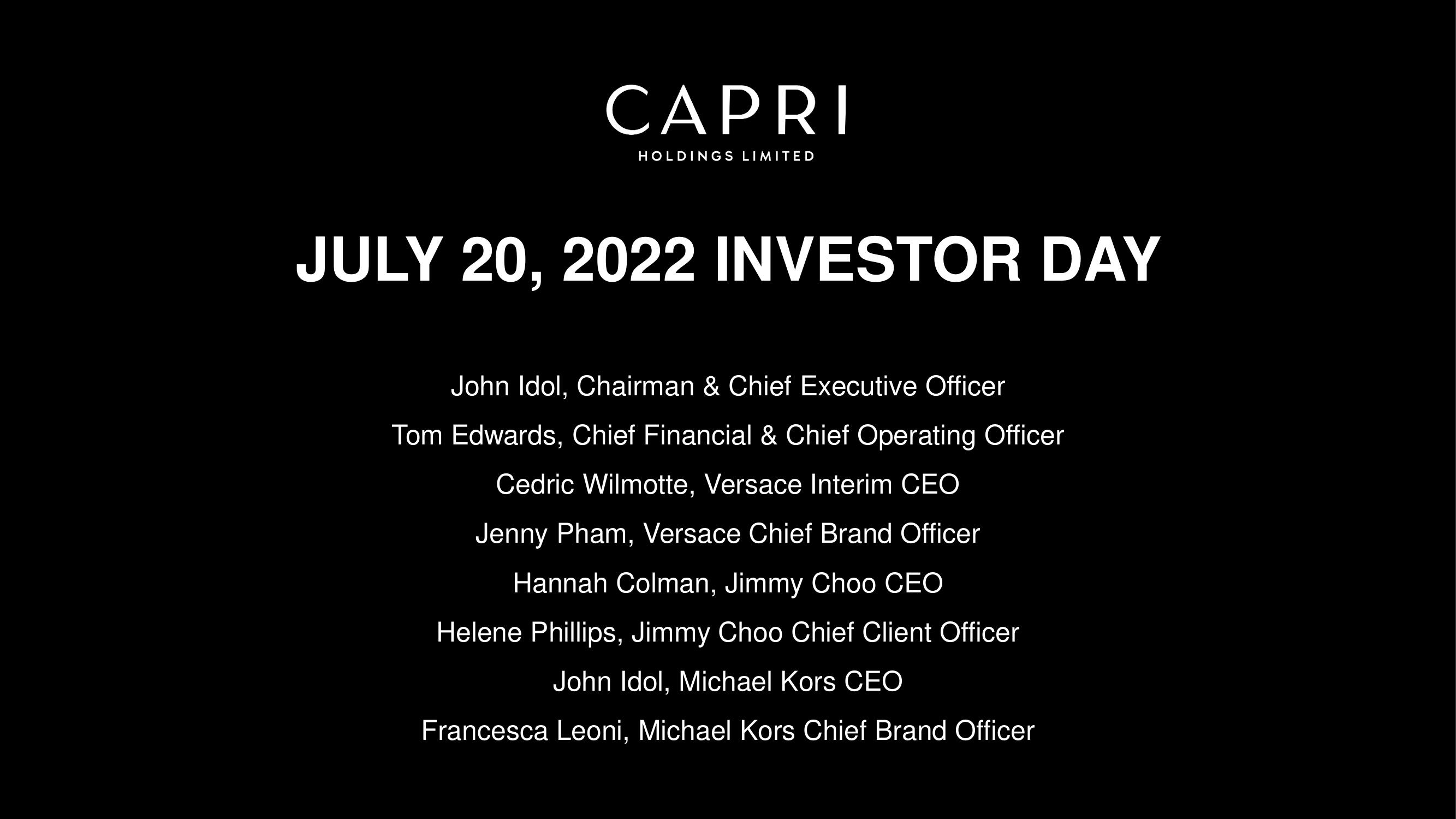 Capri Holdings Investor Day Presentation Deck slide image #3