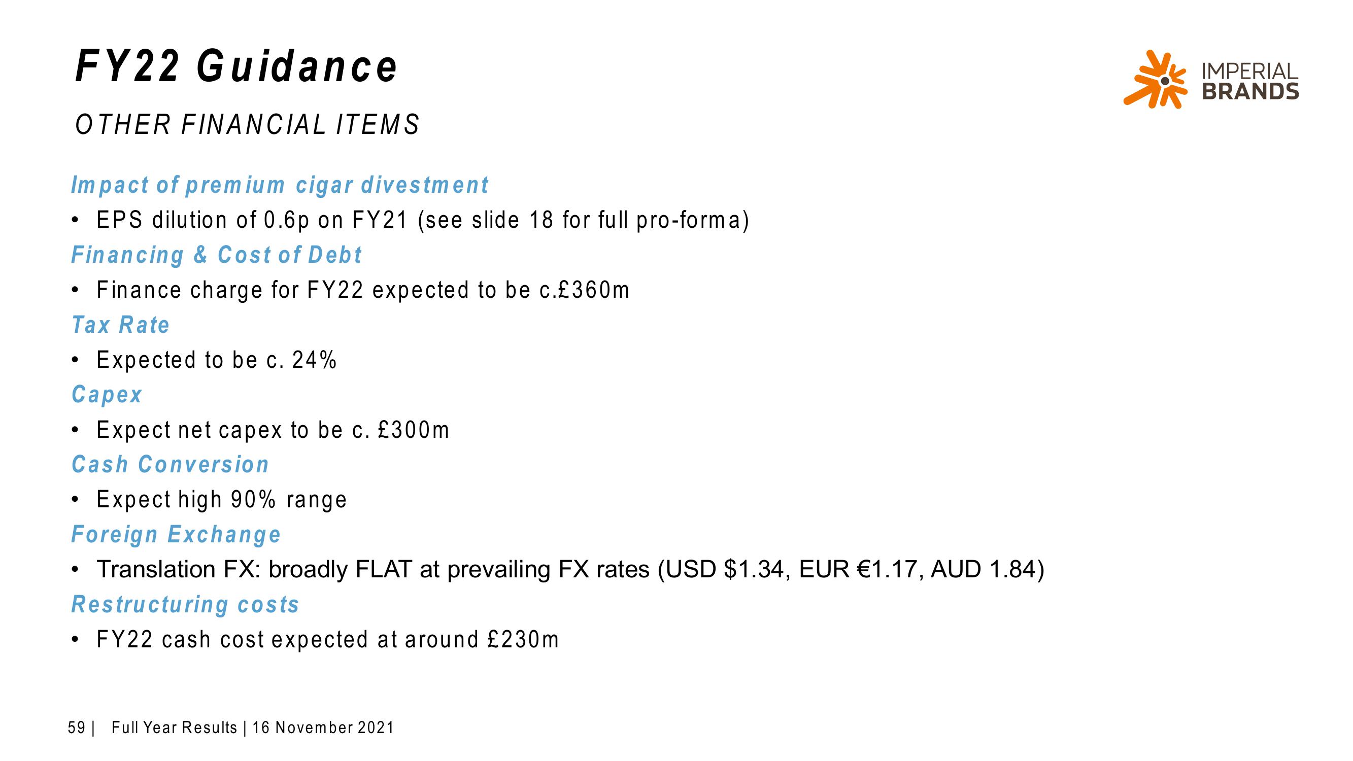 Imperial Brands Results Presentation Deck slide image #59