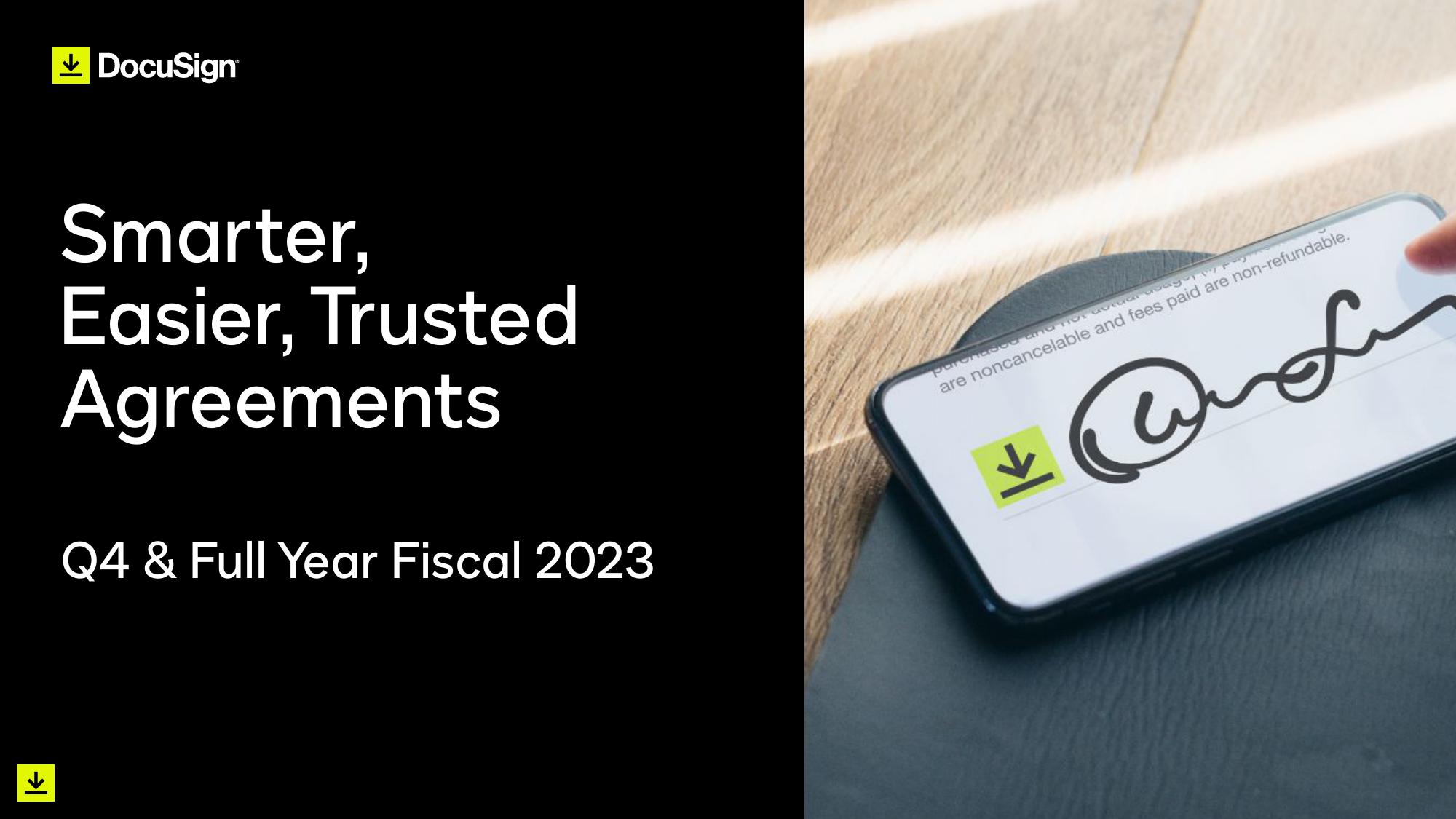 Smarter, Easier, Trusted Agreements Q4 & Full Year Fiscal 2023 image