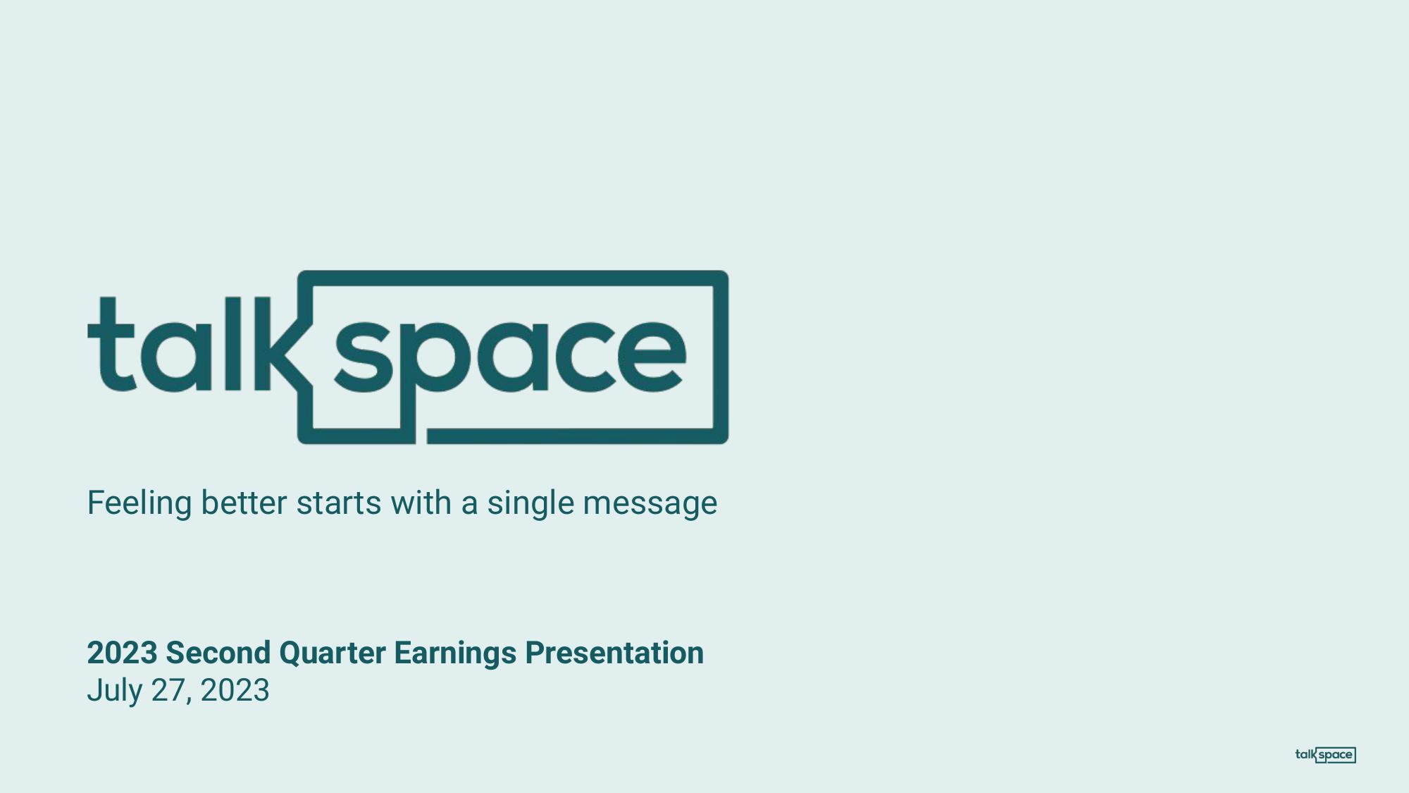 Talkspace Results Presentation Deck image