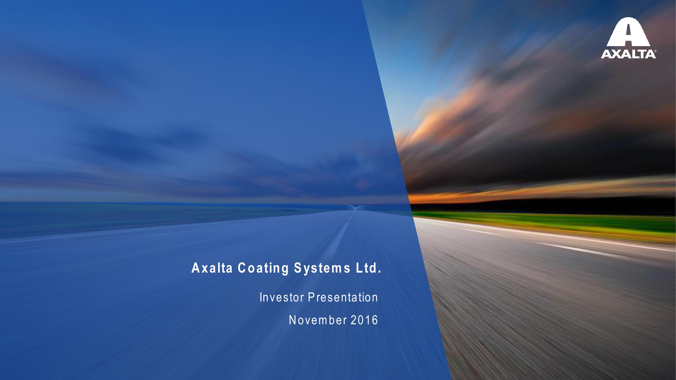 Axalta Coating Systems Ltd. Investor Presentation image