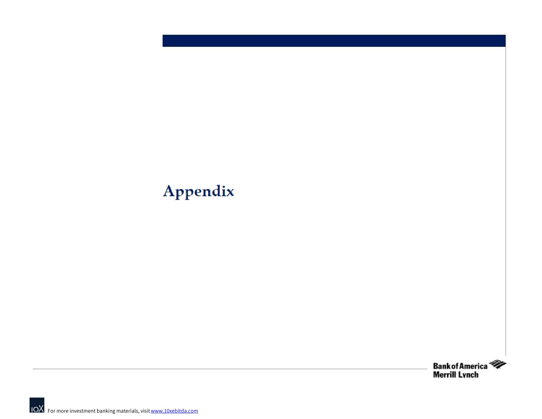 Bank of America Investment Banking Pitch Book slide image #14