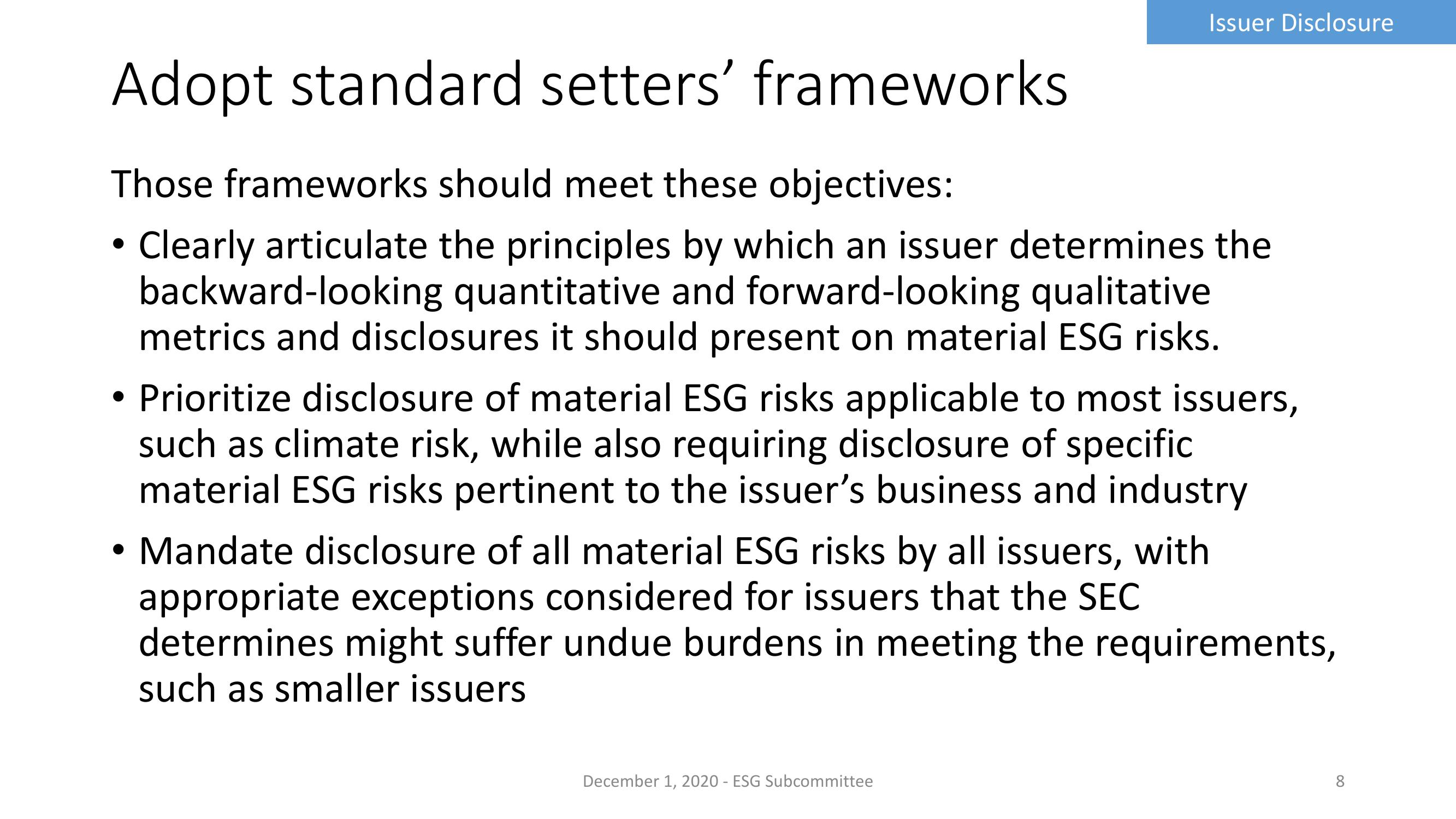 Potential Recommendations from the ESG Subcommittee slide image #8