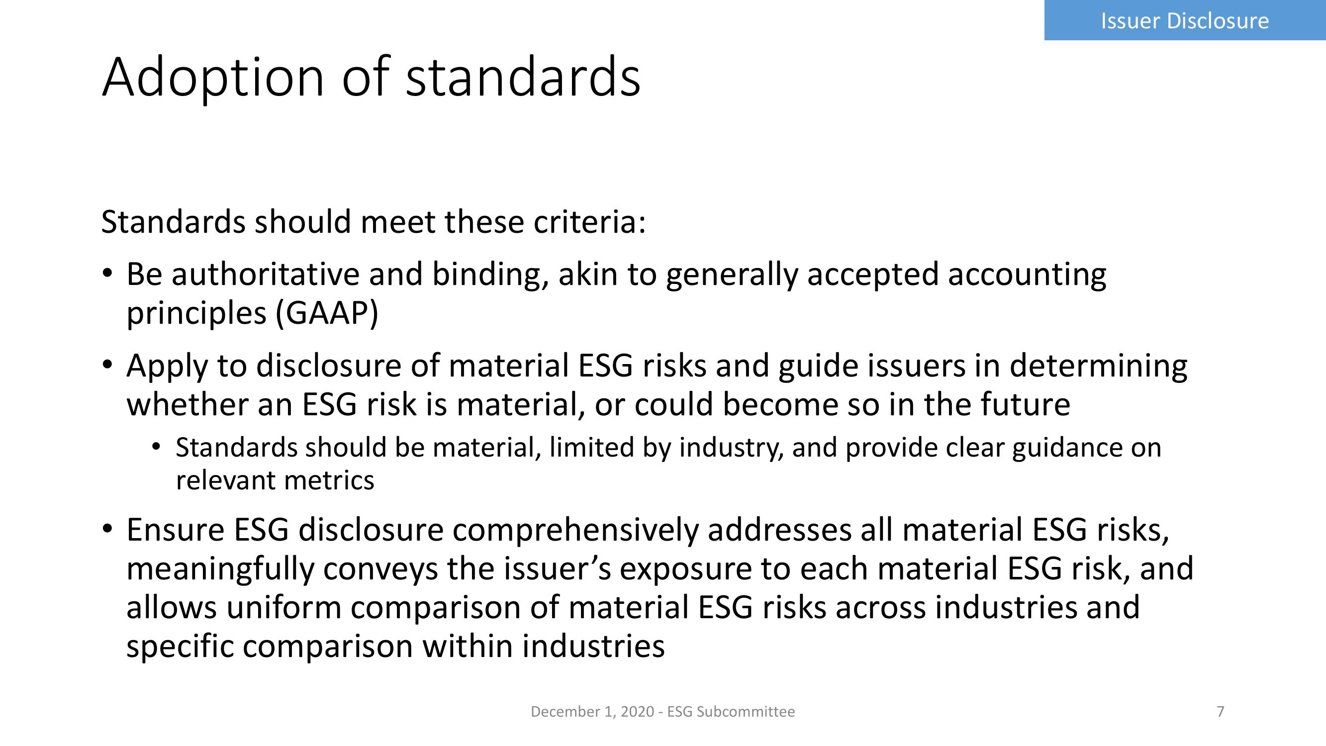 Potential Recommendations from the ESG Subcommittee slide image #7