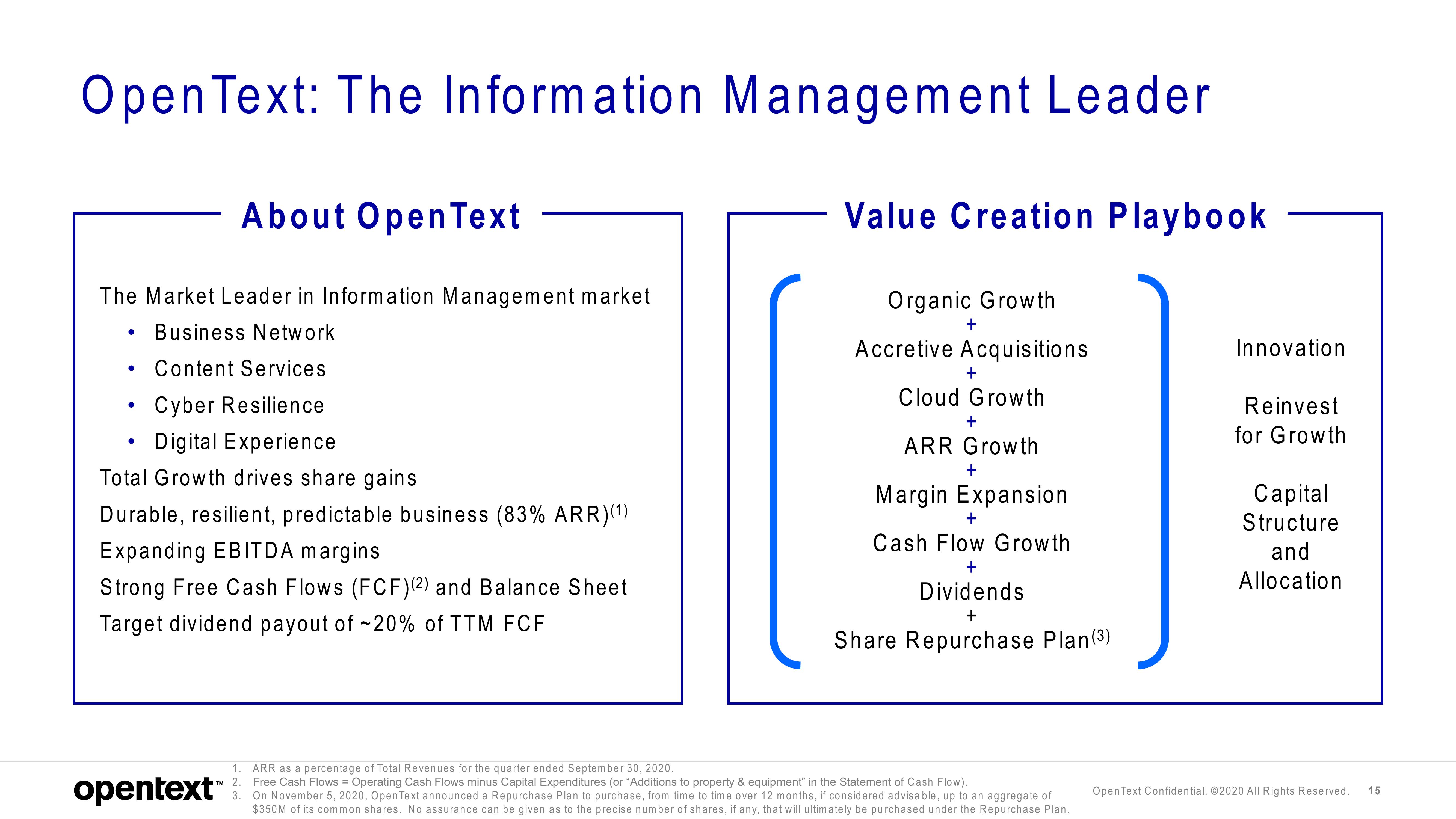 OpenText Investor Presentation Deck slide image #15