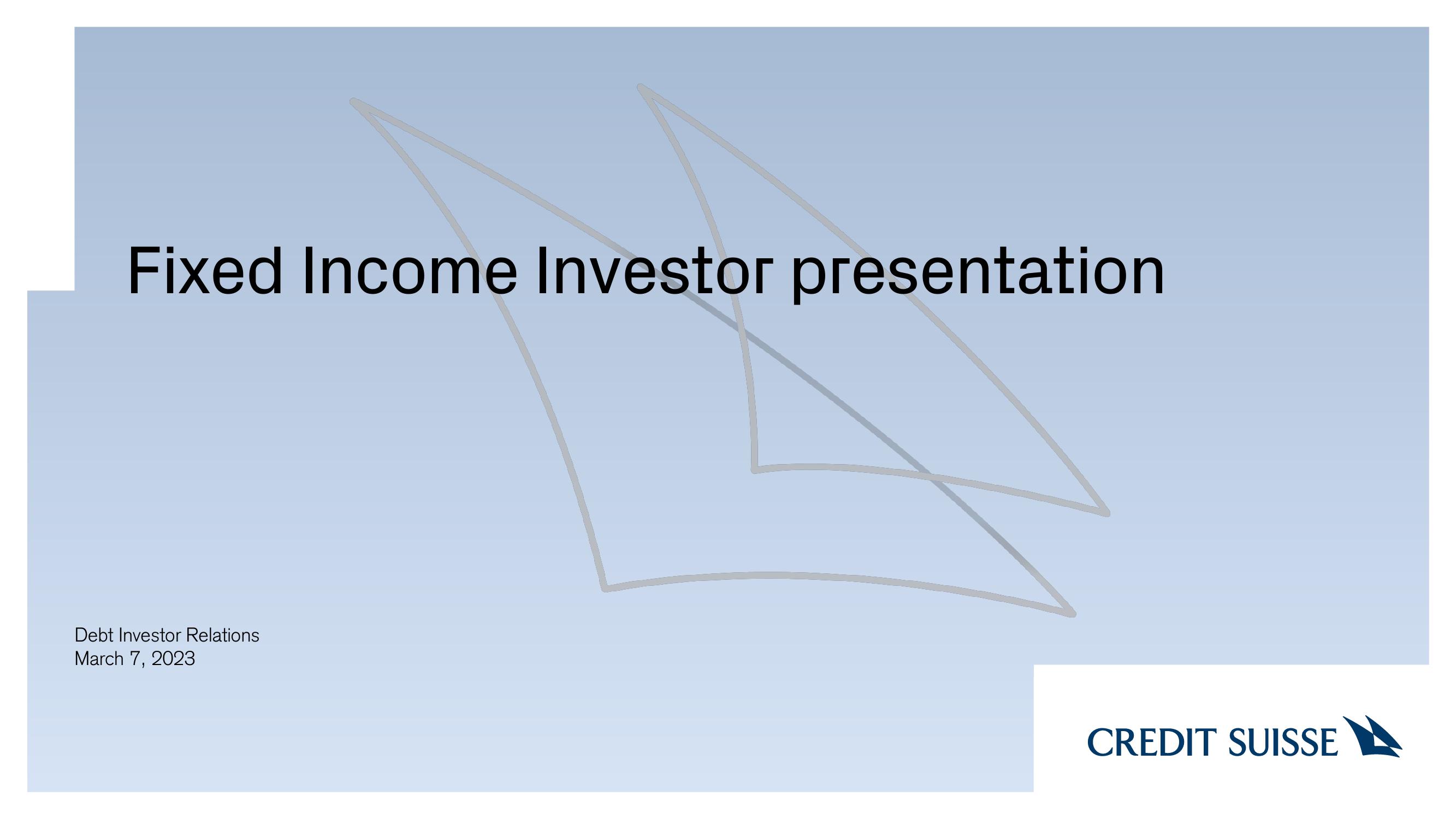 Credit Suisse Credit Presentation Deck image