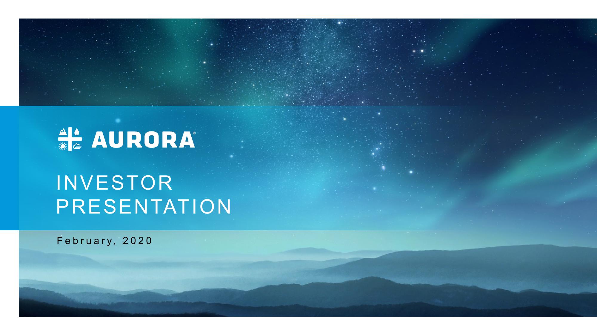 Aurora: Investor Presentation image