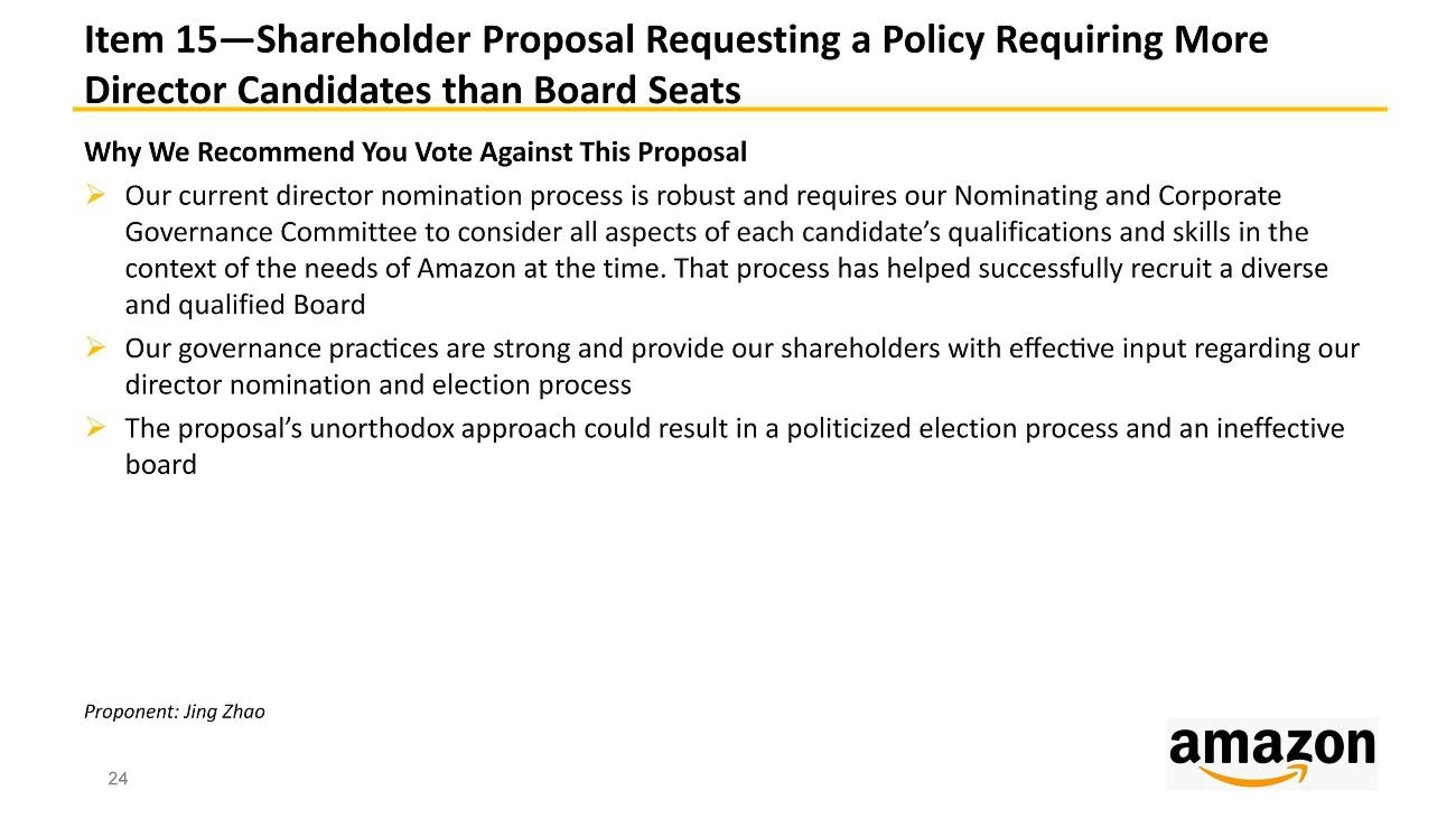 Amazon Shareholder Engagement Presentation Deck slide image #24