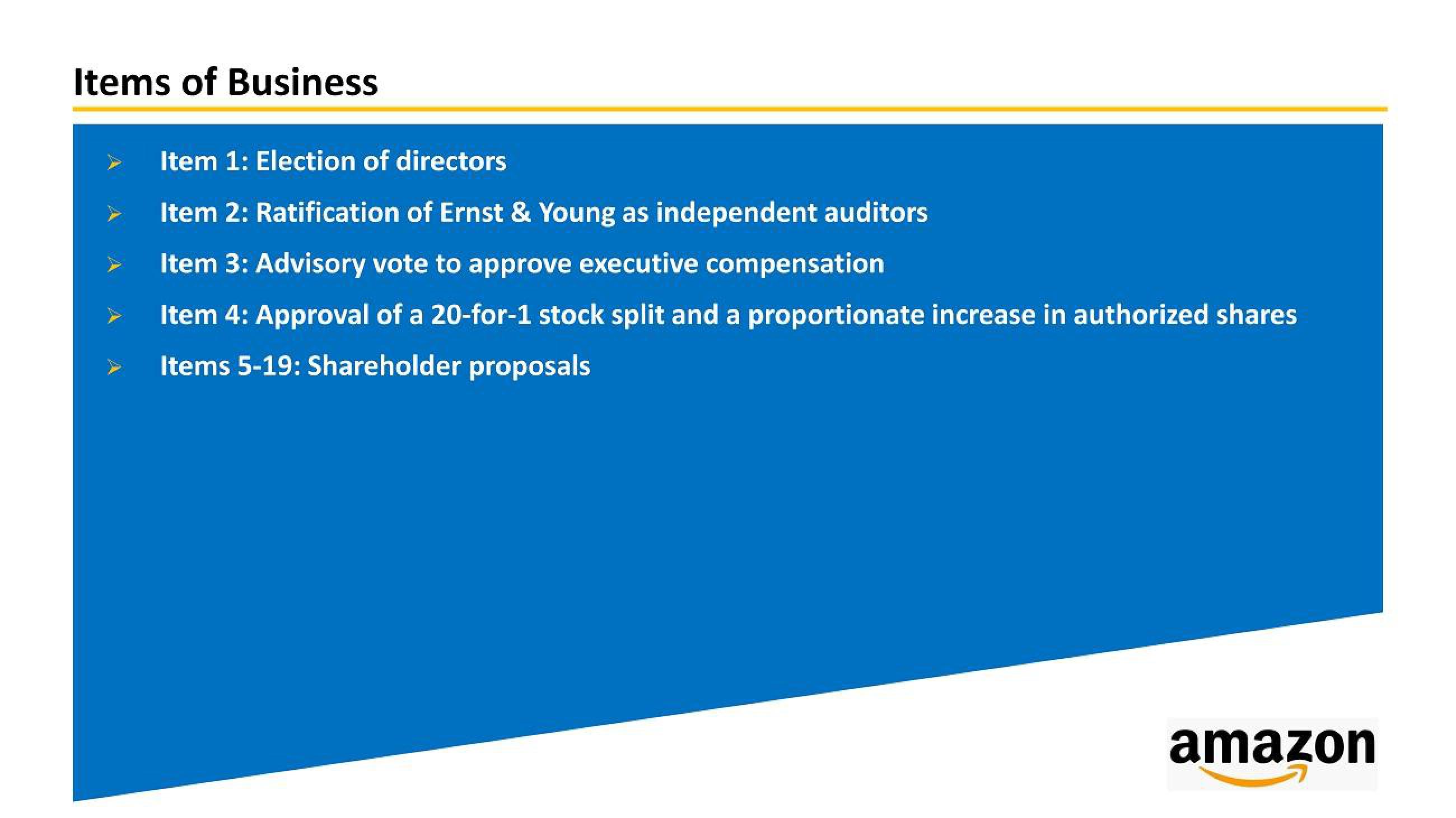 Amazon Shareholder Engagement Presentation Deck slide image #2