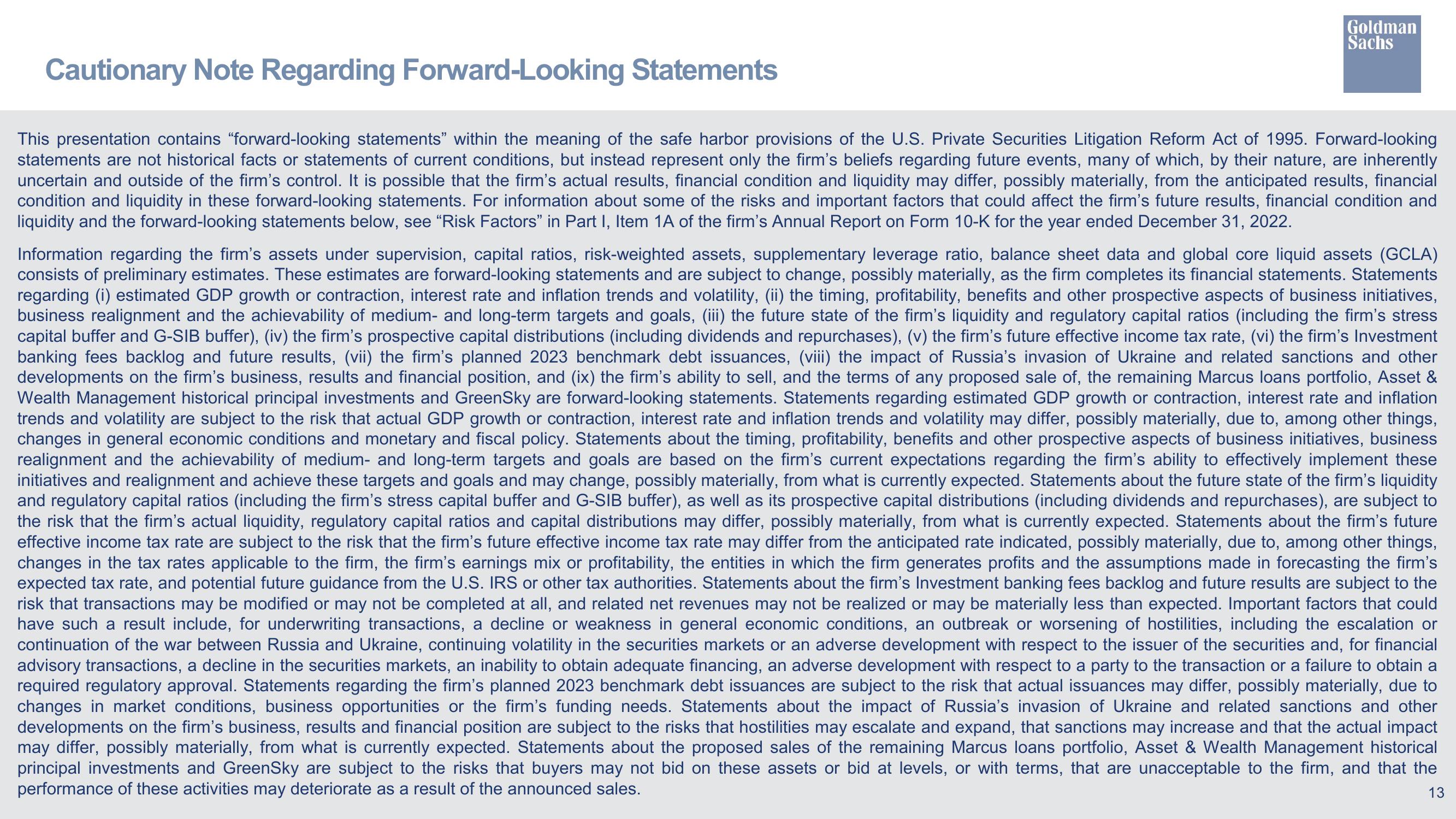 Goldman Sachs Results Presentation Deck slide image #14