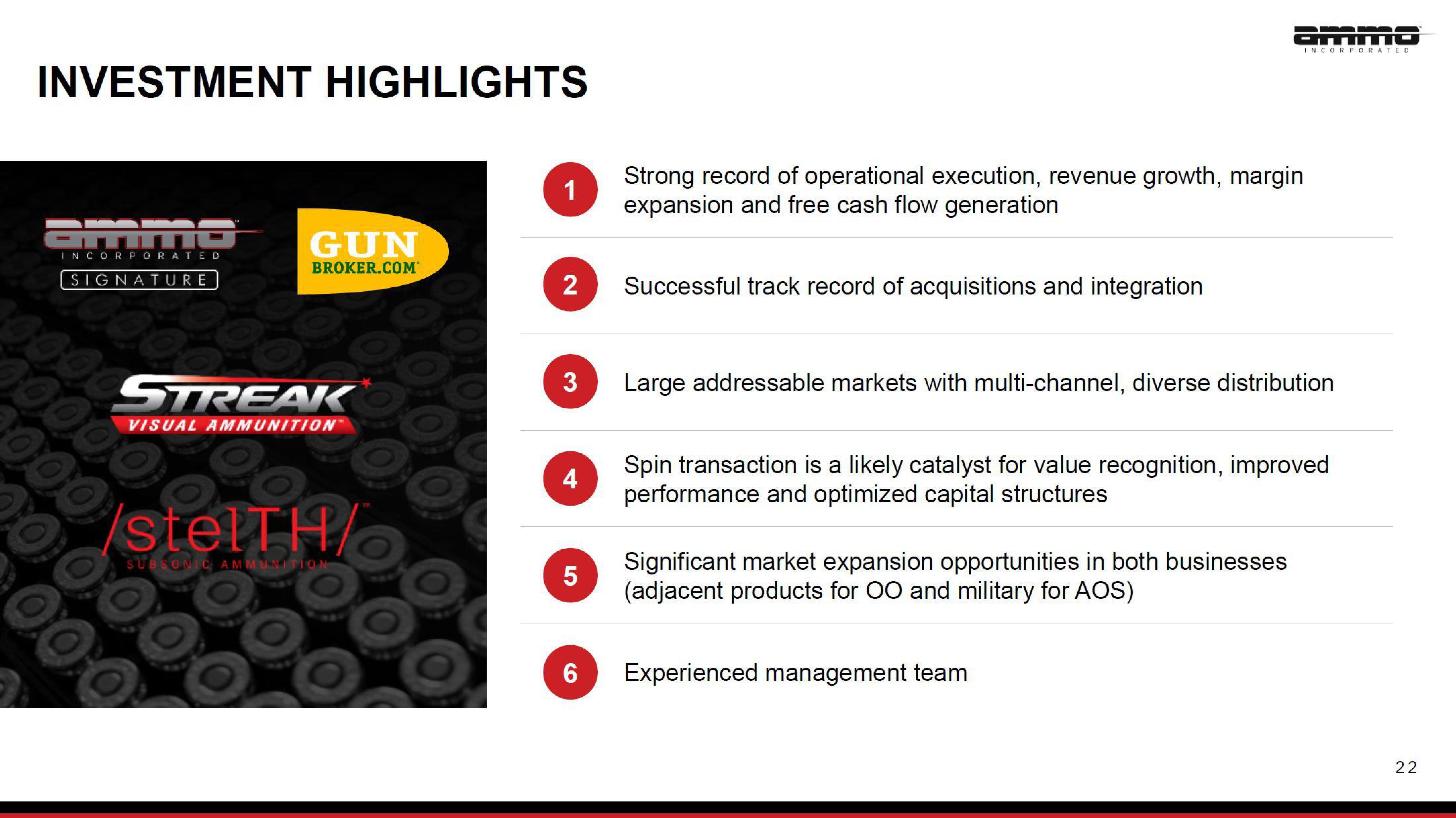 AMMO Investor Presentation Deck slide image #22