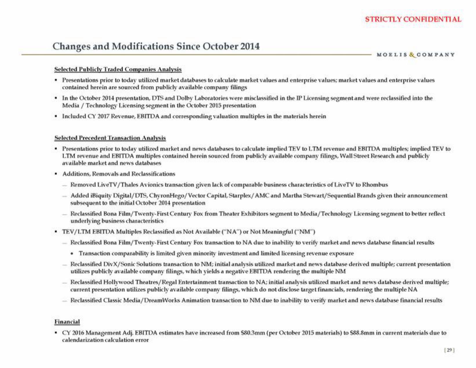 Moelis & Company Investment Banking Pitch Book slide image #30