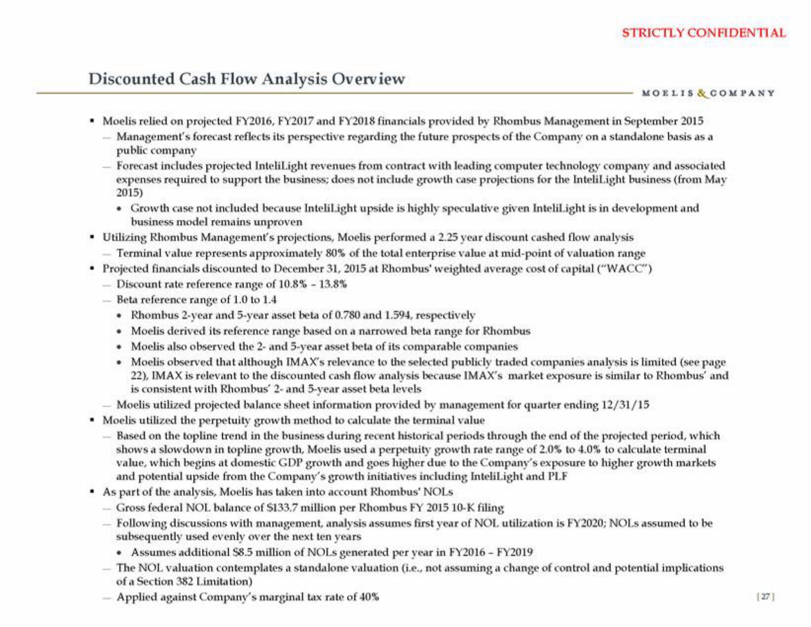 Moelis & Company Investment Banking Pitch Book slide image #28