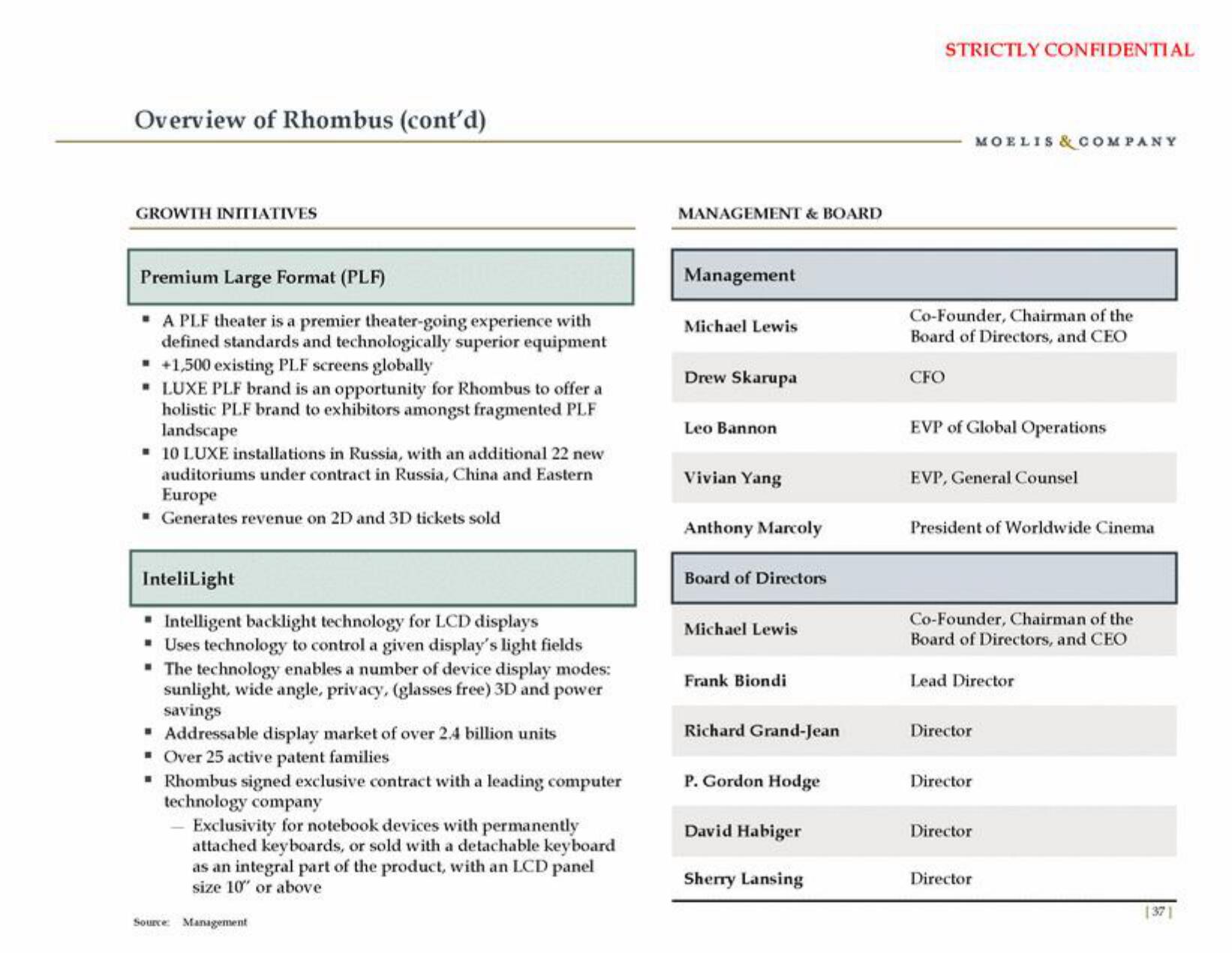 Moelis & Company Investment Banking Pitch Book slide image #38