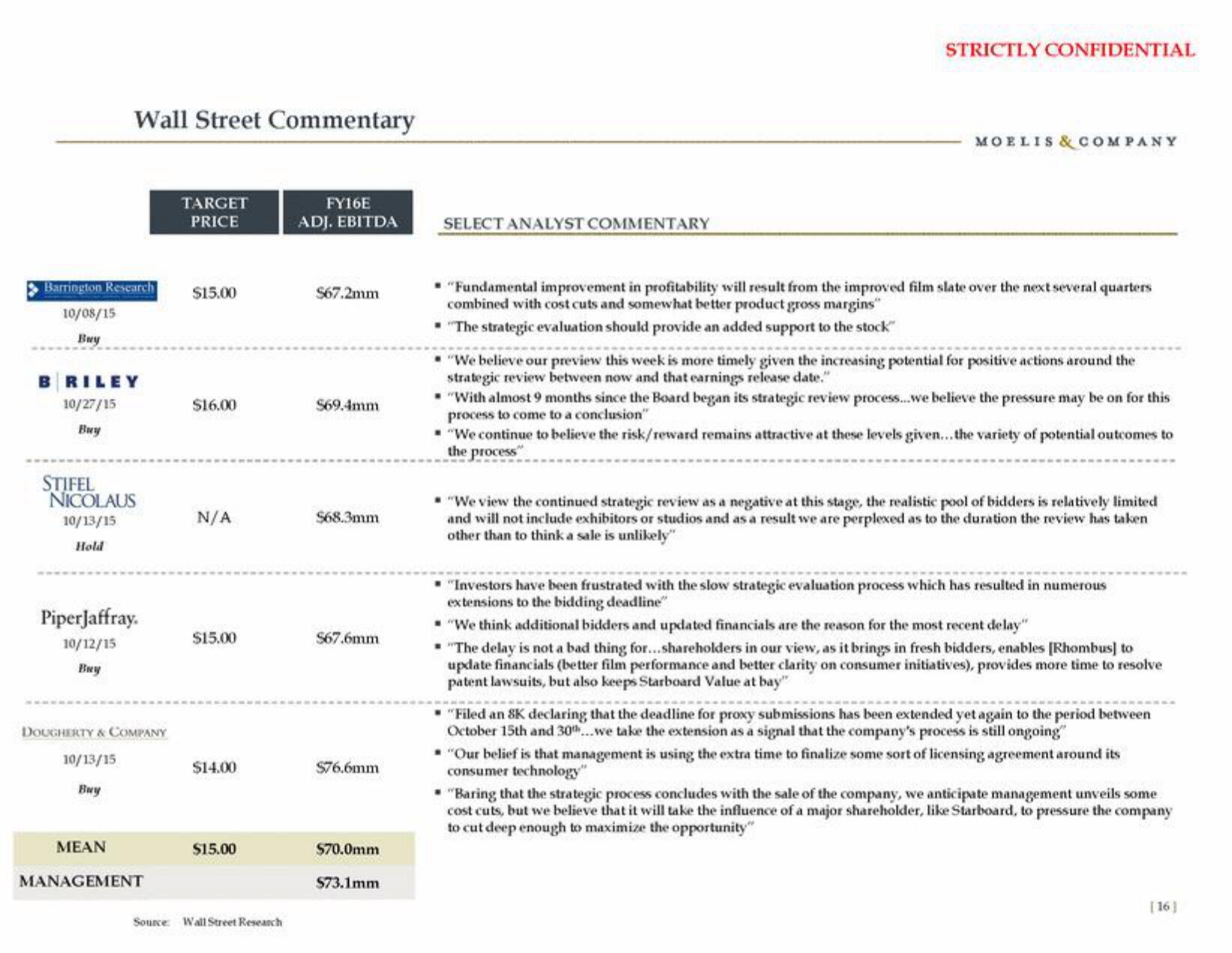 Moelis & Company Investment Banking Pitch Book slide image #17