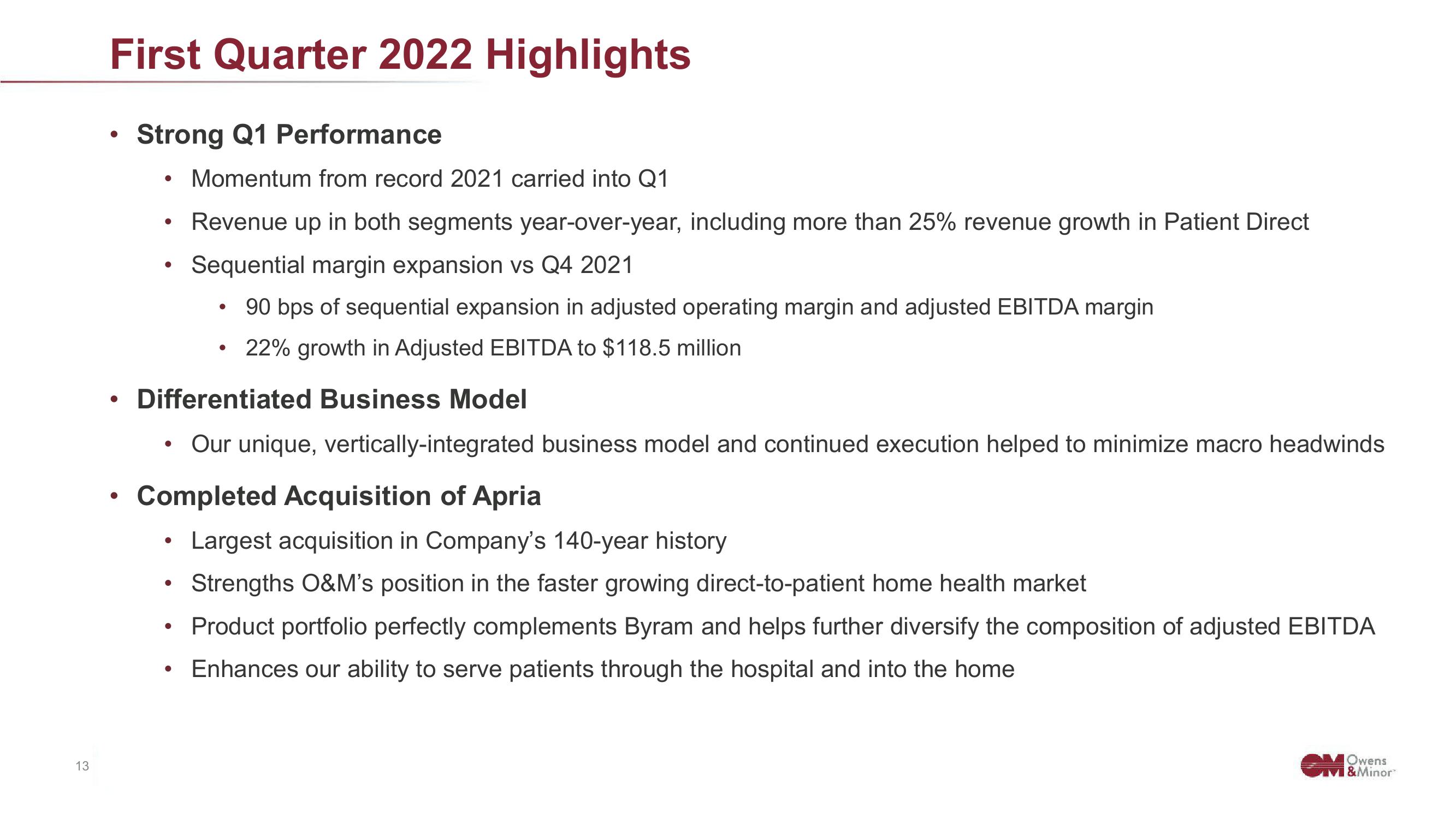 Owens&Minor Investor Conference Presentation Deck slide image