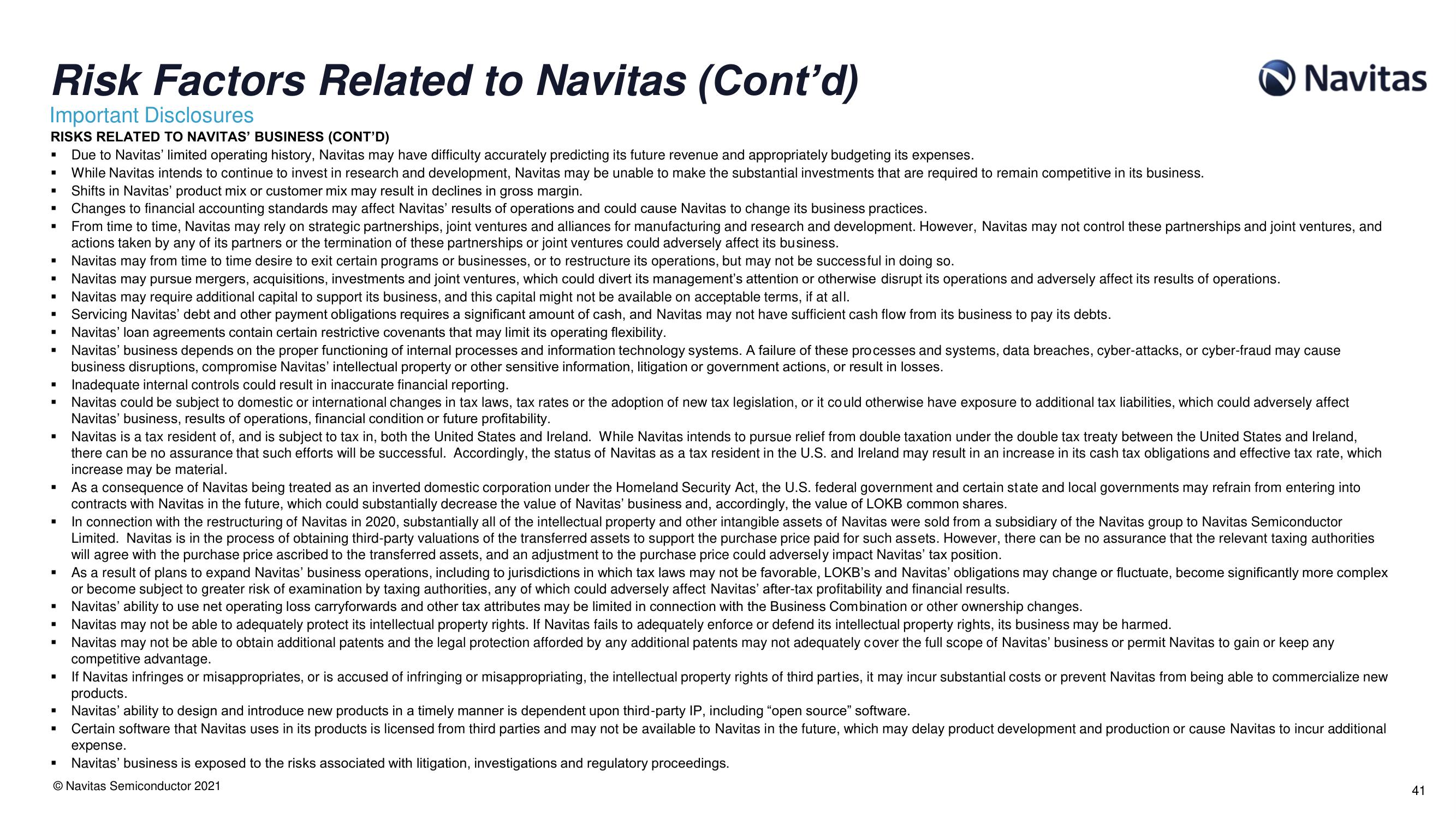 Navitas SPAC Presentation Deck slide image #42