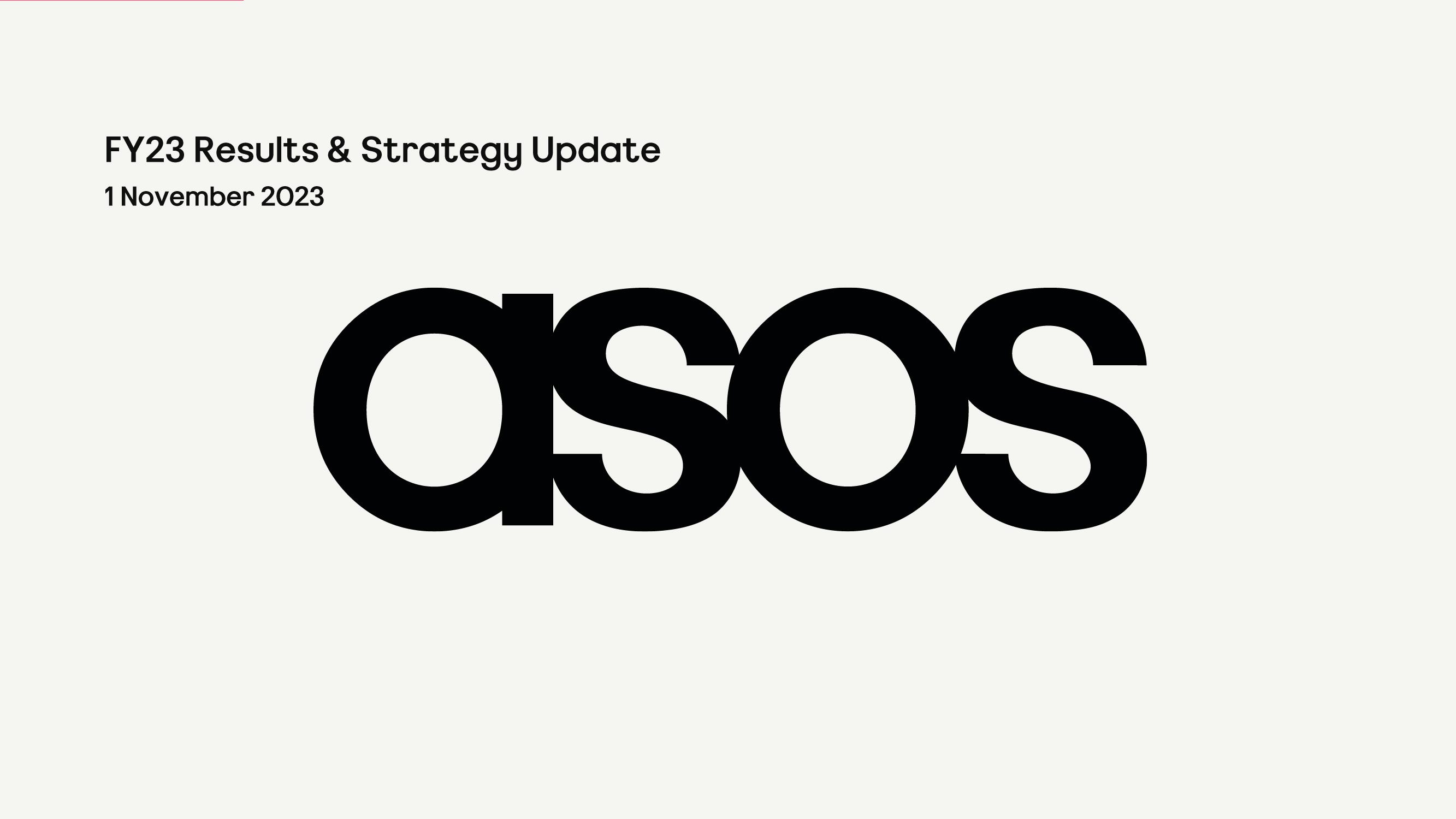 Asos Results Presentation Deck image