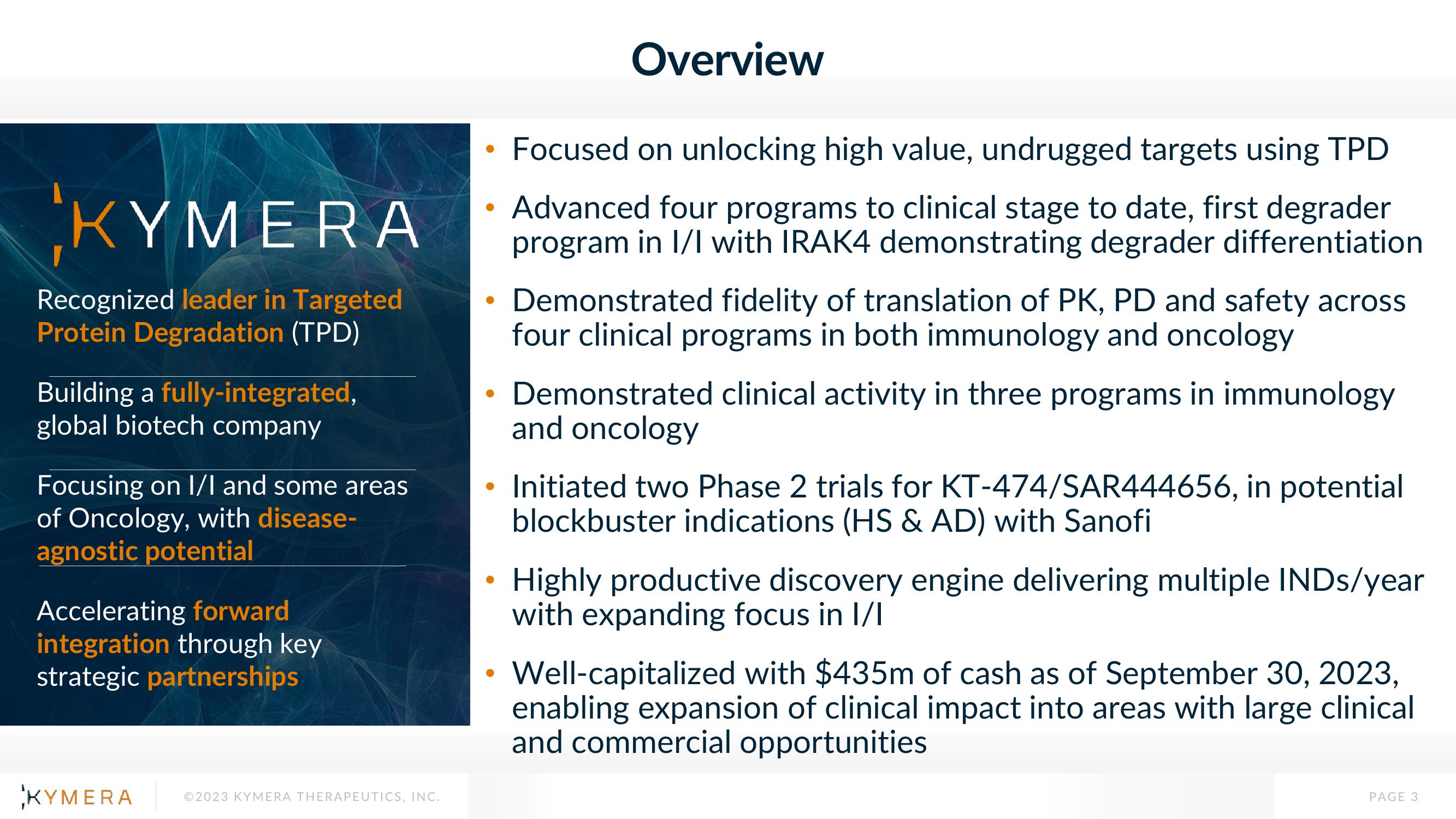 Kymera Investor Presentation Deck slide image #3