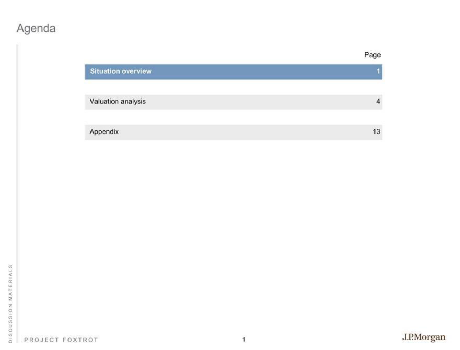 J.P.Morgan Investment Banking Pitch Book slide image #3