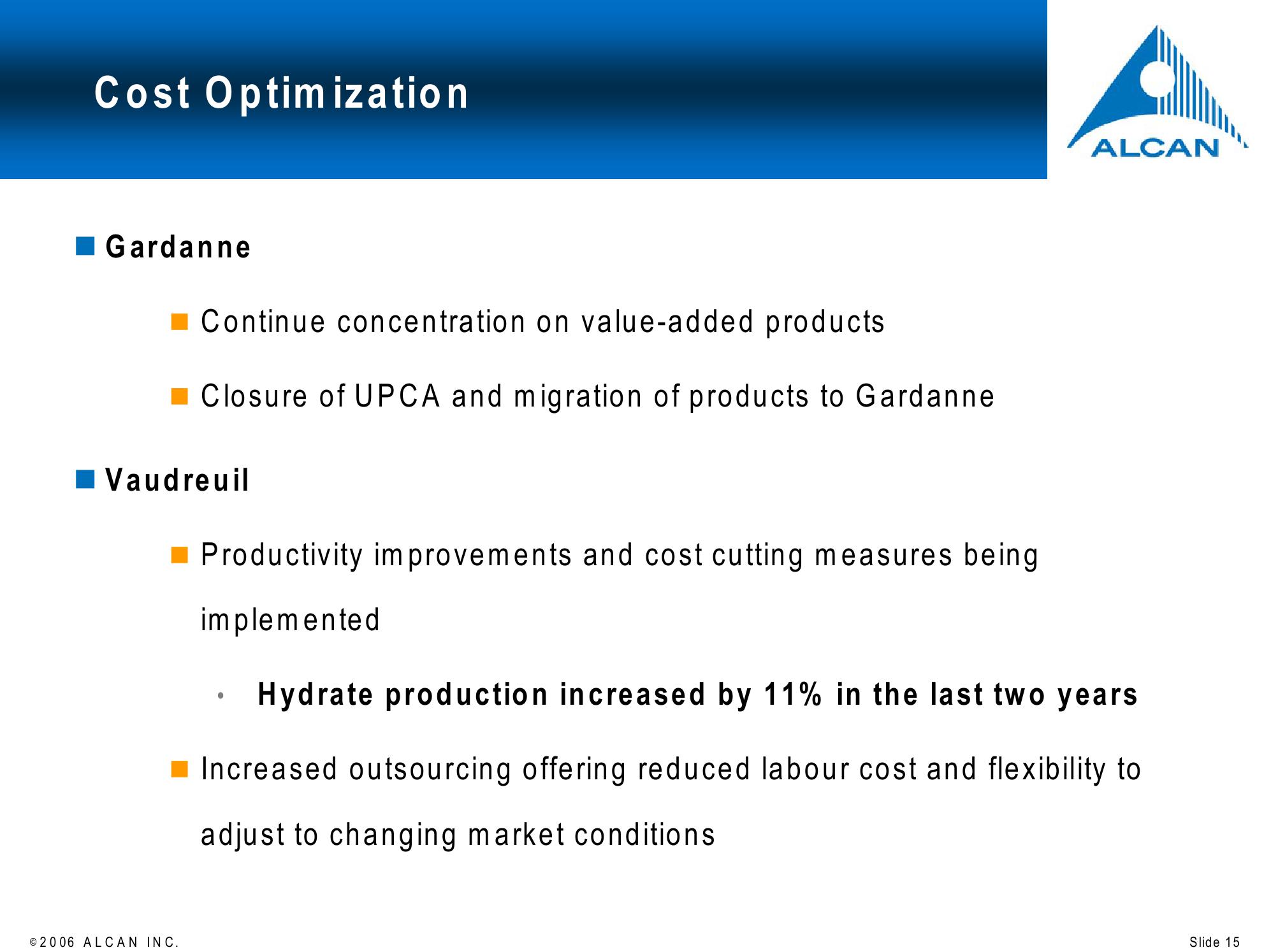 Alcan Investor Workshop slide image #15