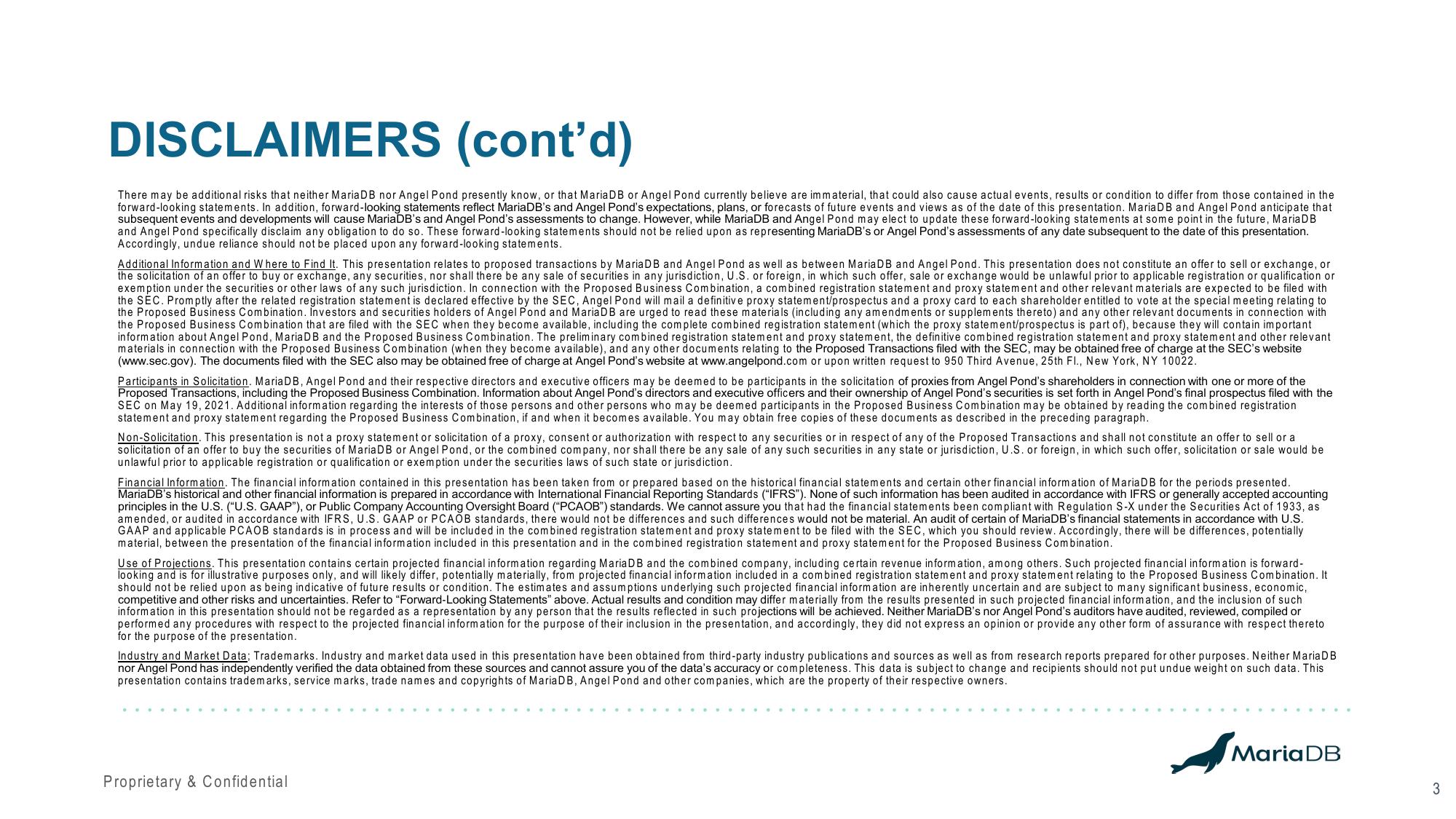 MariaDB SPAC Presentation Deck slide image #3