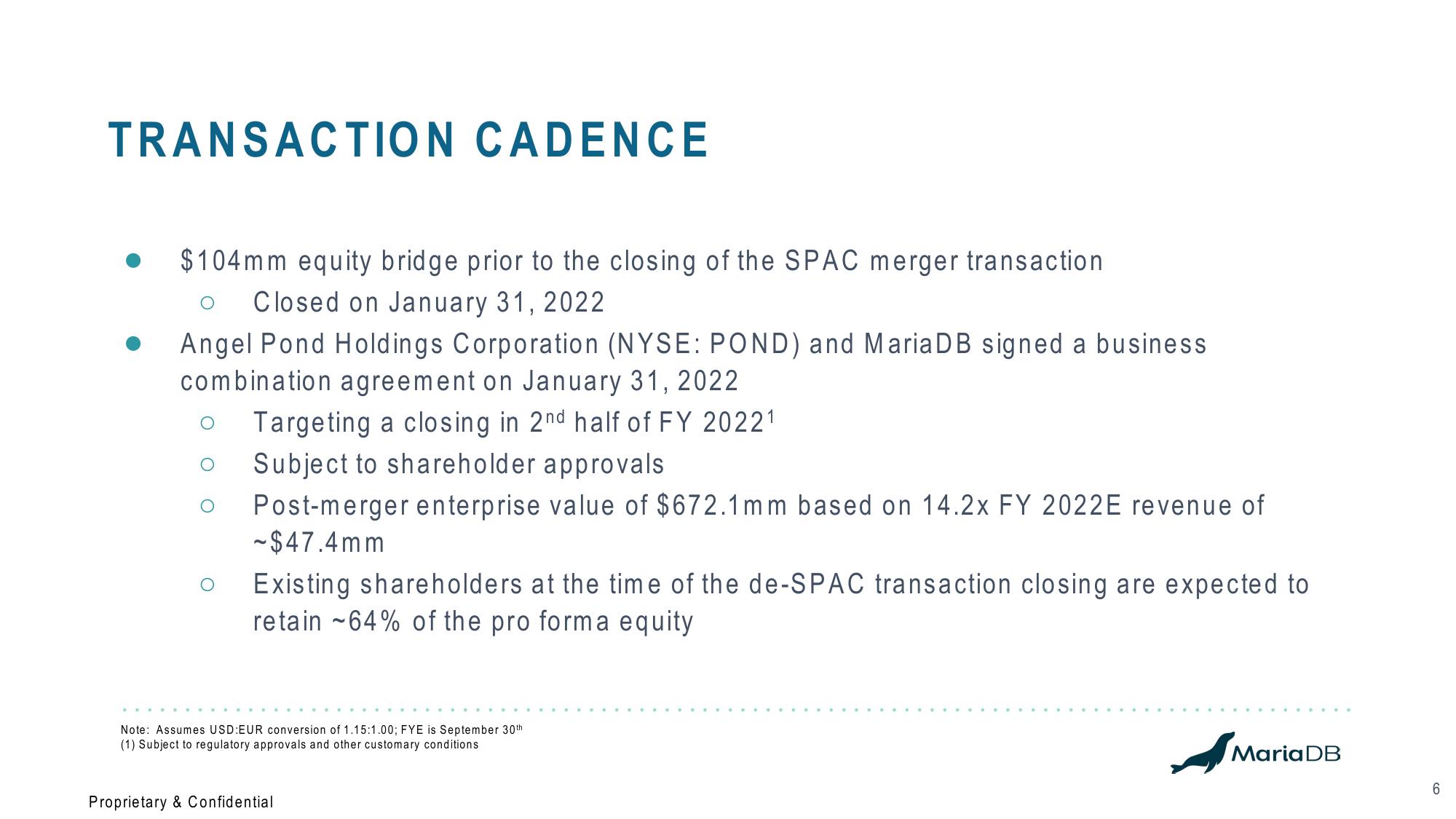 MariaDB SPAC Presentation Deck slide image #6