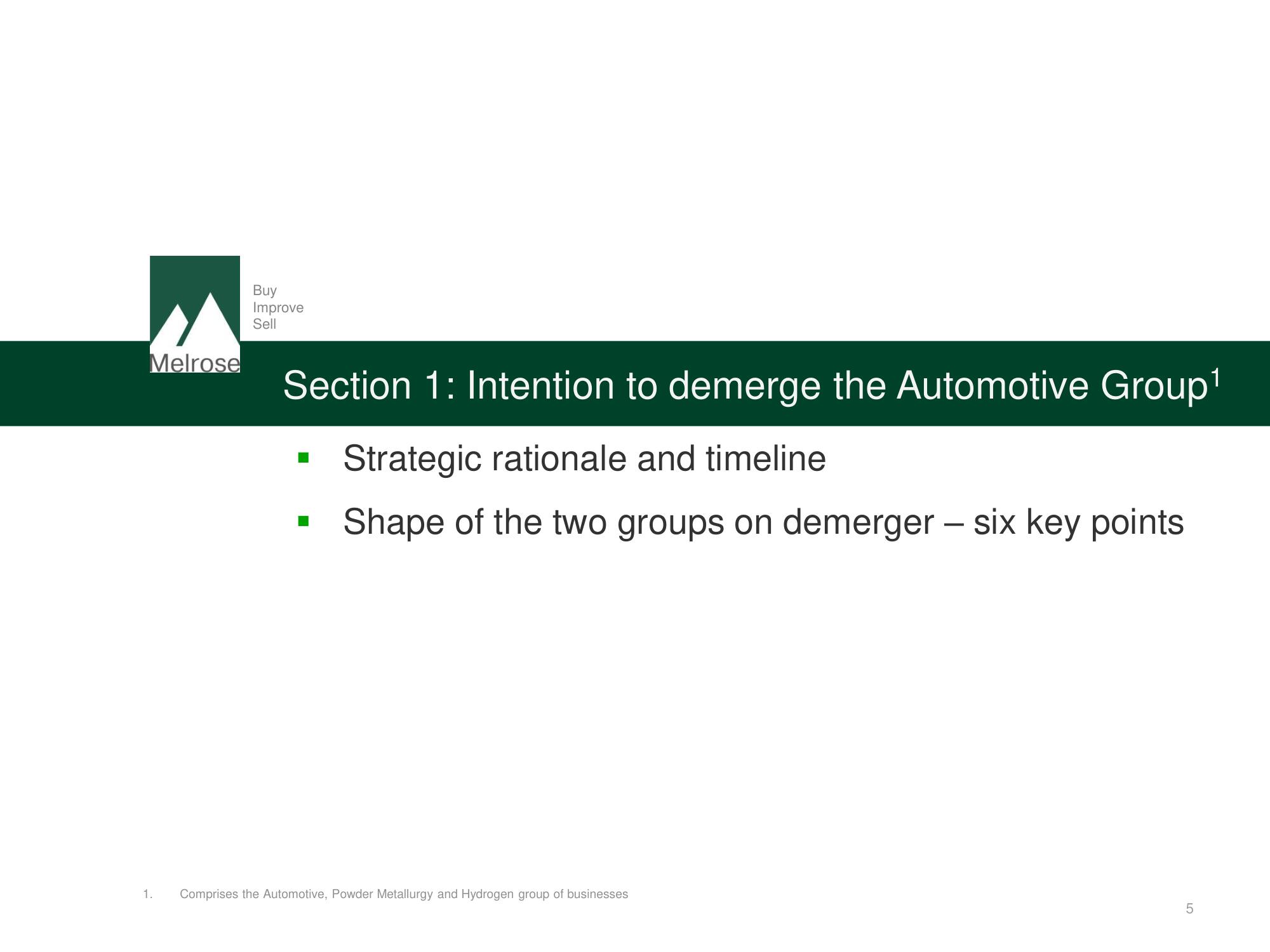 Melrose Mergers and Acquisitions Presentation Deck slide image #5