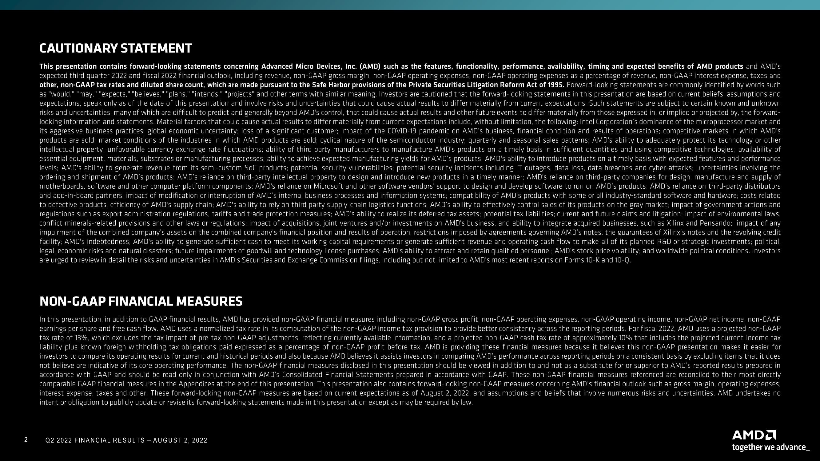 AMD Results Presentation Deck slide image #2