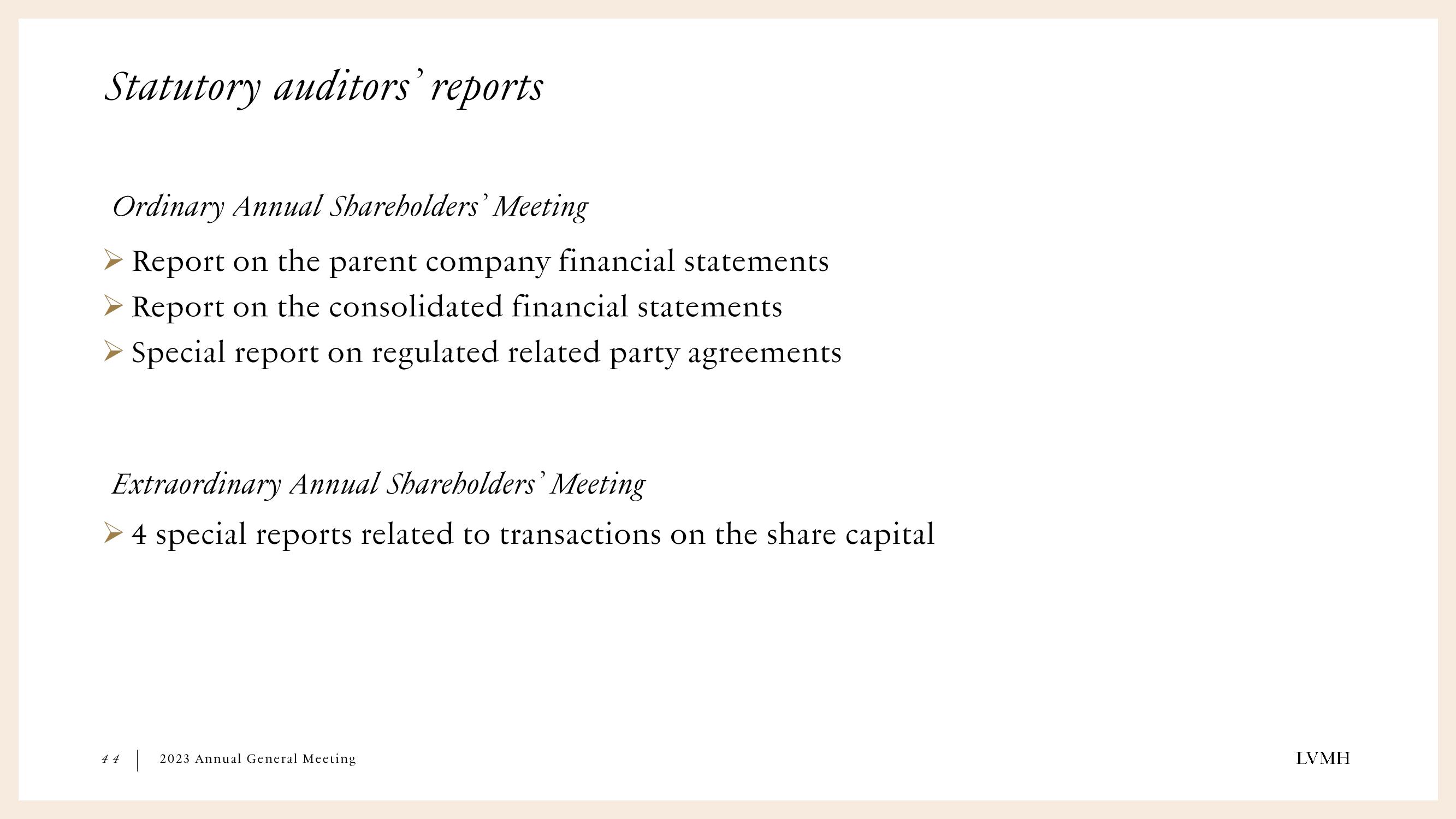 LVMH Shareholder Engagement Presentation Deck slide image #44