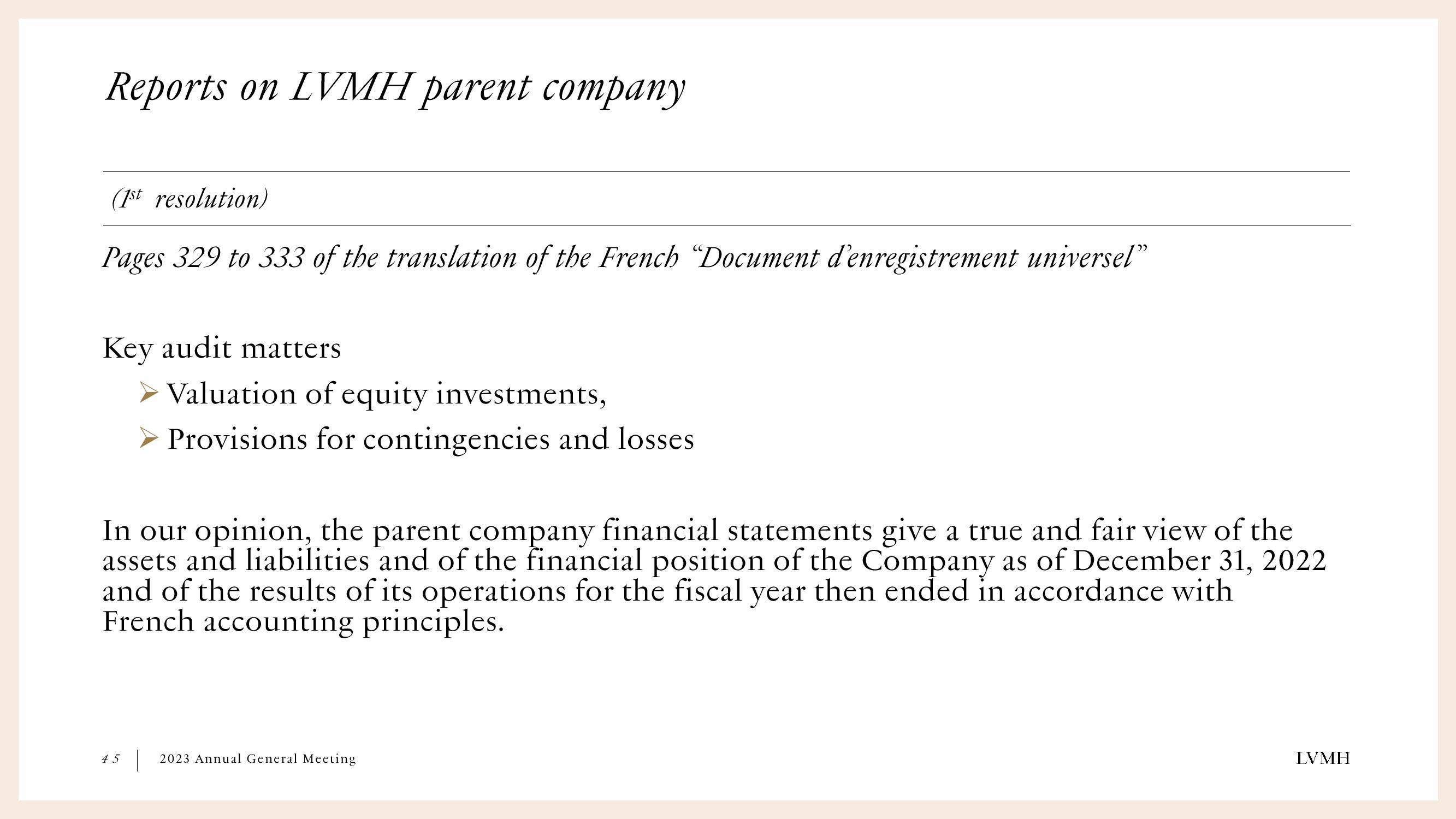 LVMH Shareholder Engagement Presentation Deck slide image #45