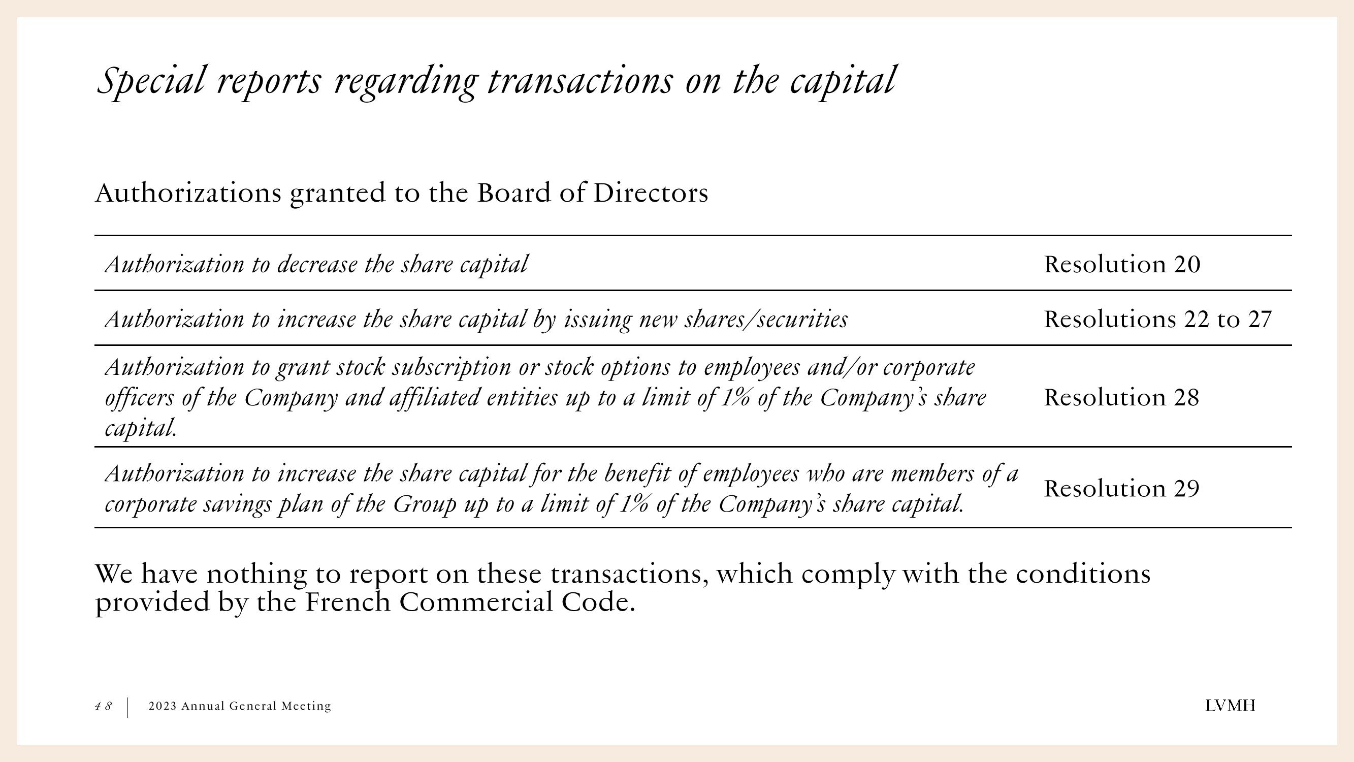 LVMH Shareholder Engagement Presentation Deck slide image #48