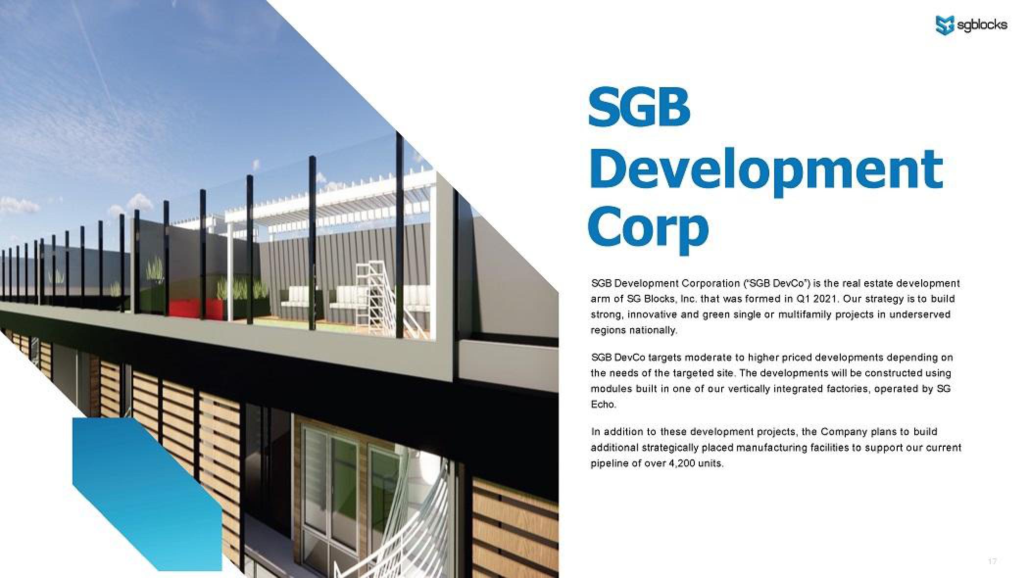 SG Blocks Investor Presentation Deck slide image #17