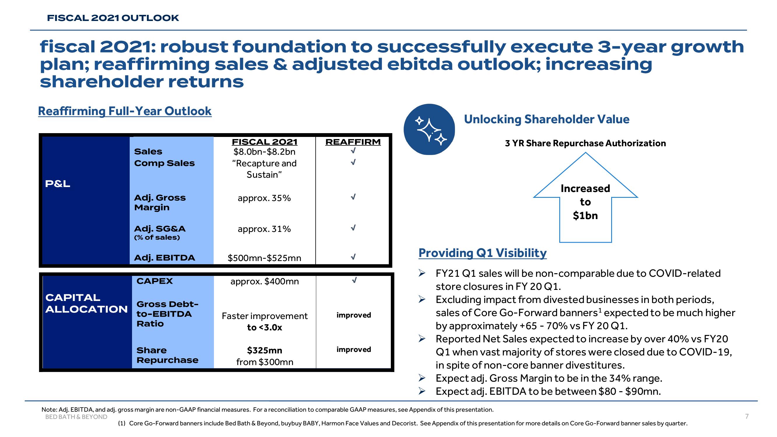 Bed Bath & Beyond Results Presentation Deck slide image #7