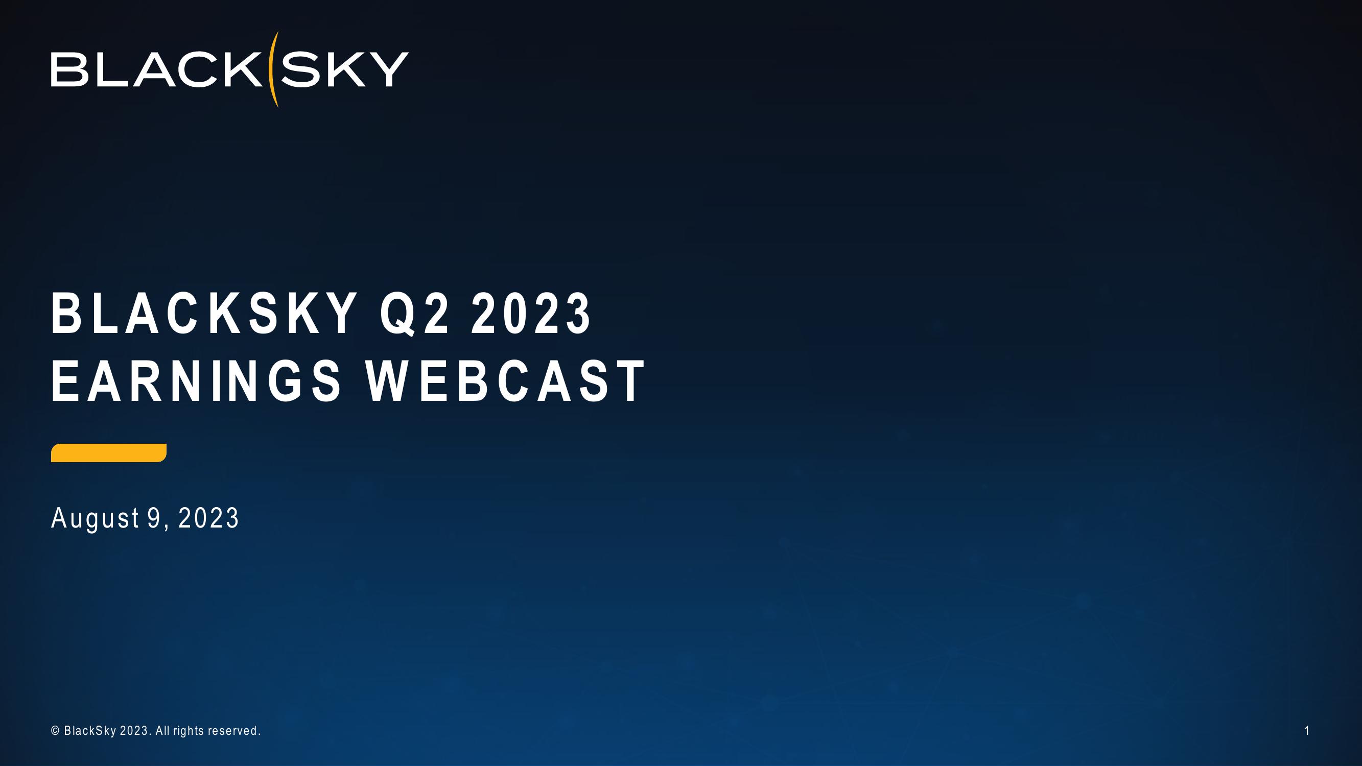 BlackSky Results Presentation Deck image