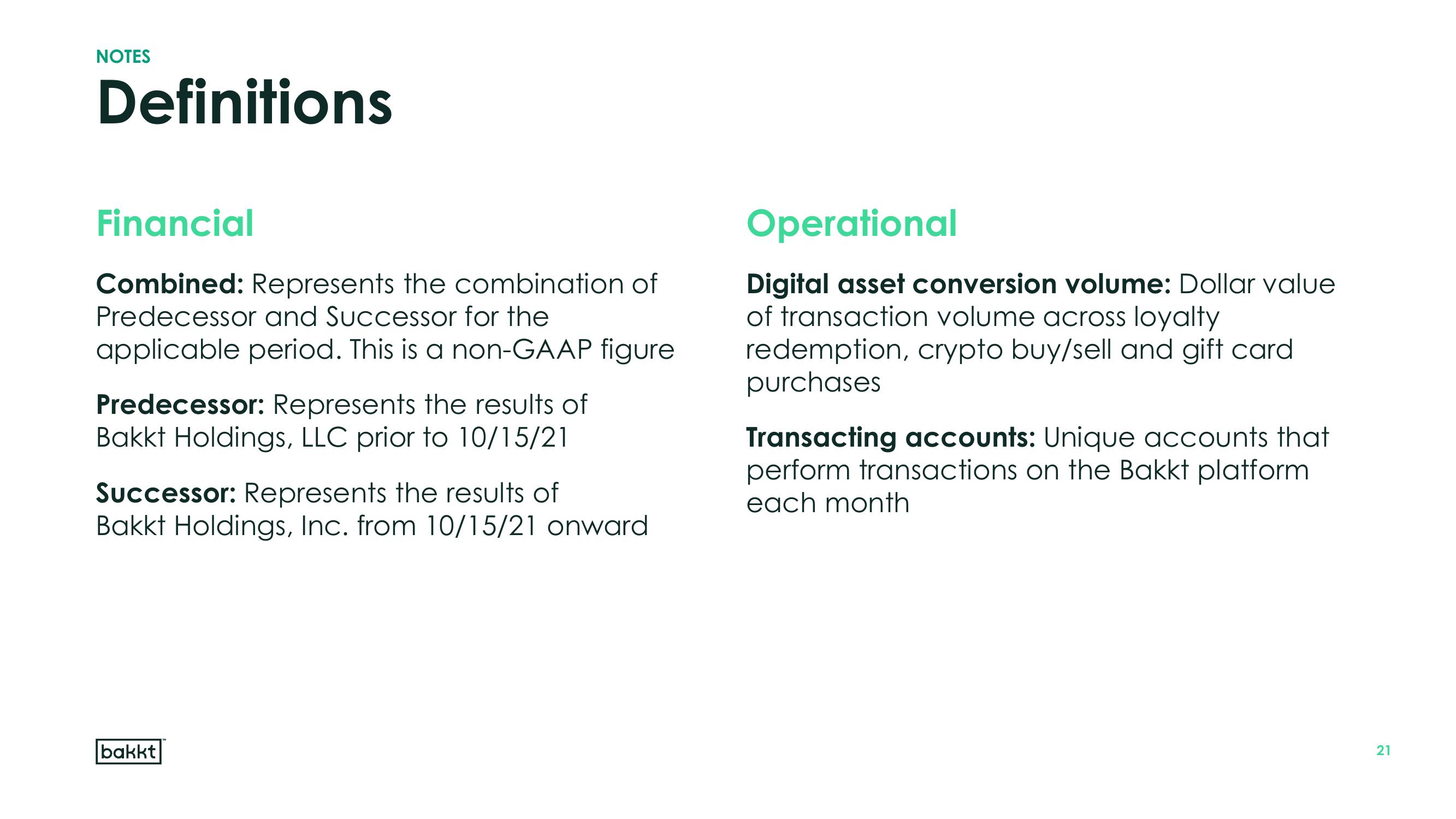 Bakkt Results Presentation Deck slide image #21