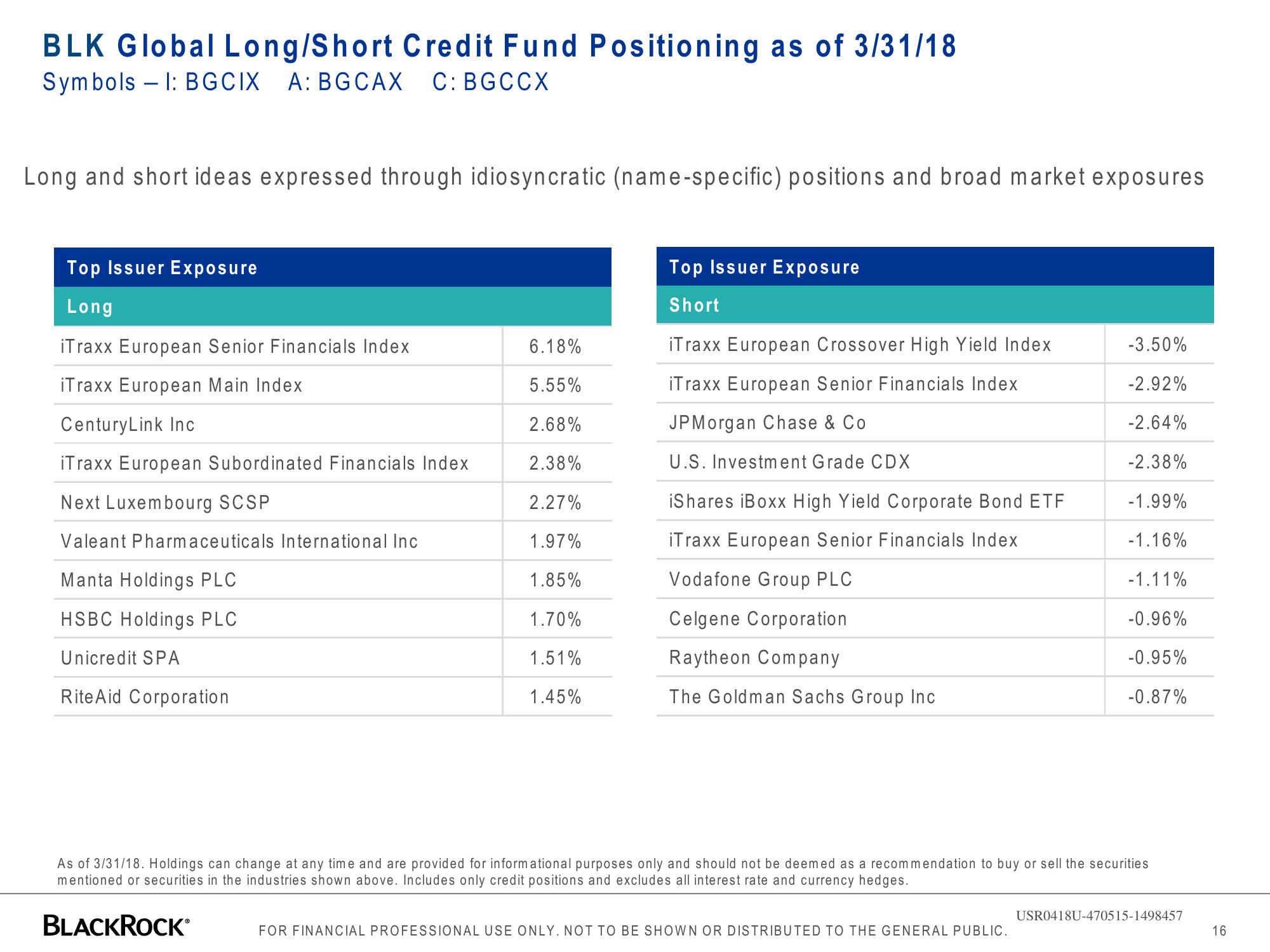 BlackRock Global Long/Short Credit Absolute Return Credit slide image #16