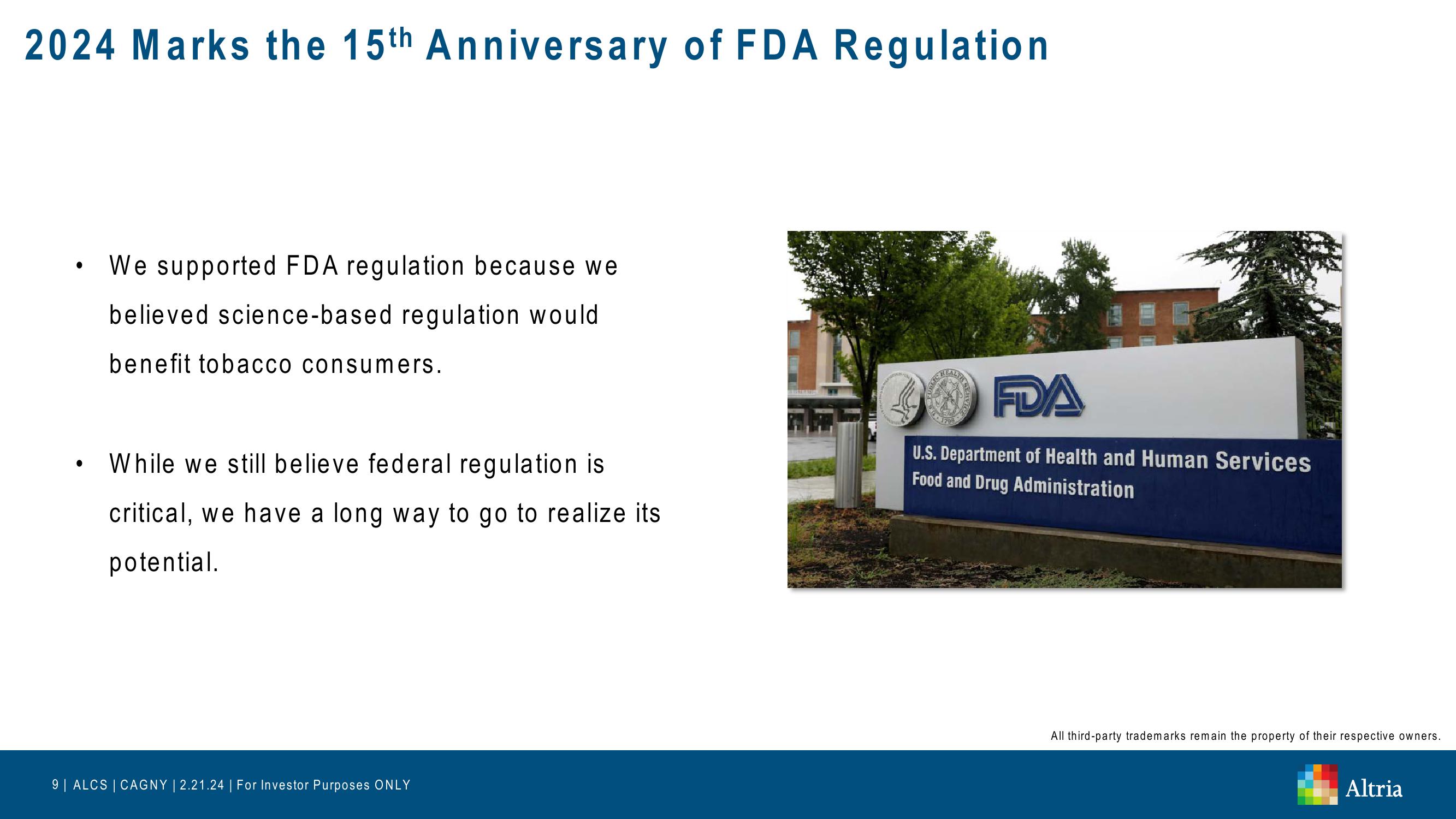 Altria: CAGNY 2024 slide image #9