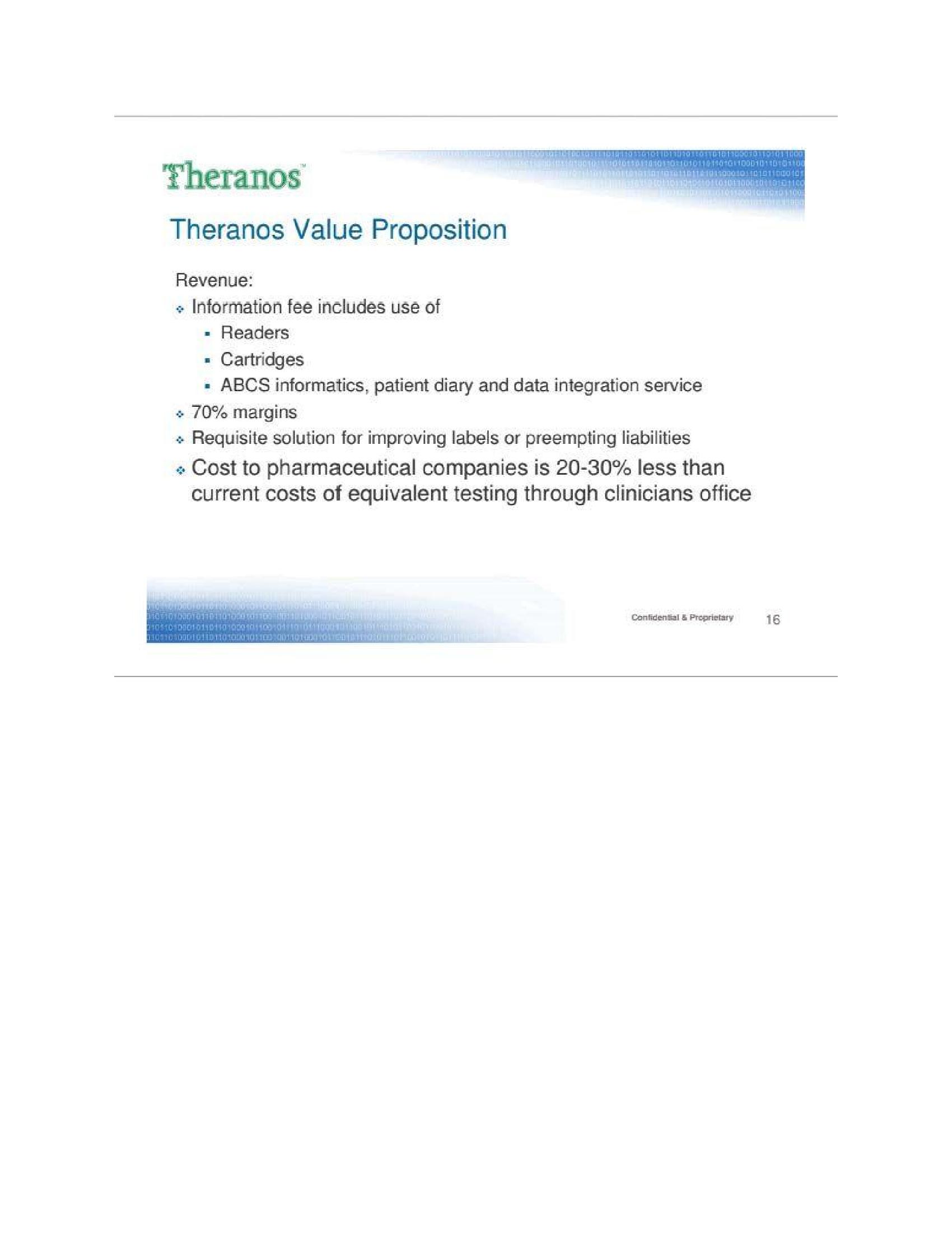 Theranos Pitch Deck slide image #16