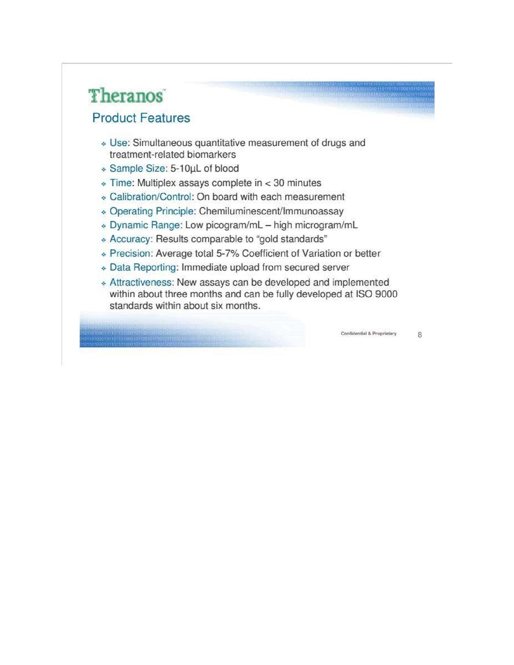 Theranos Pitch Deck slide image #8