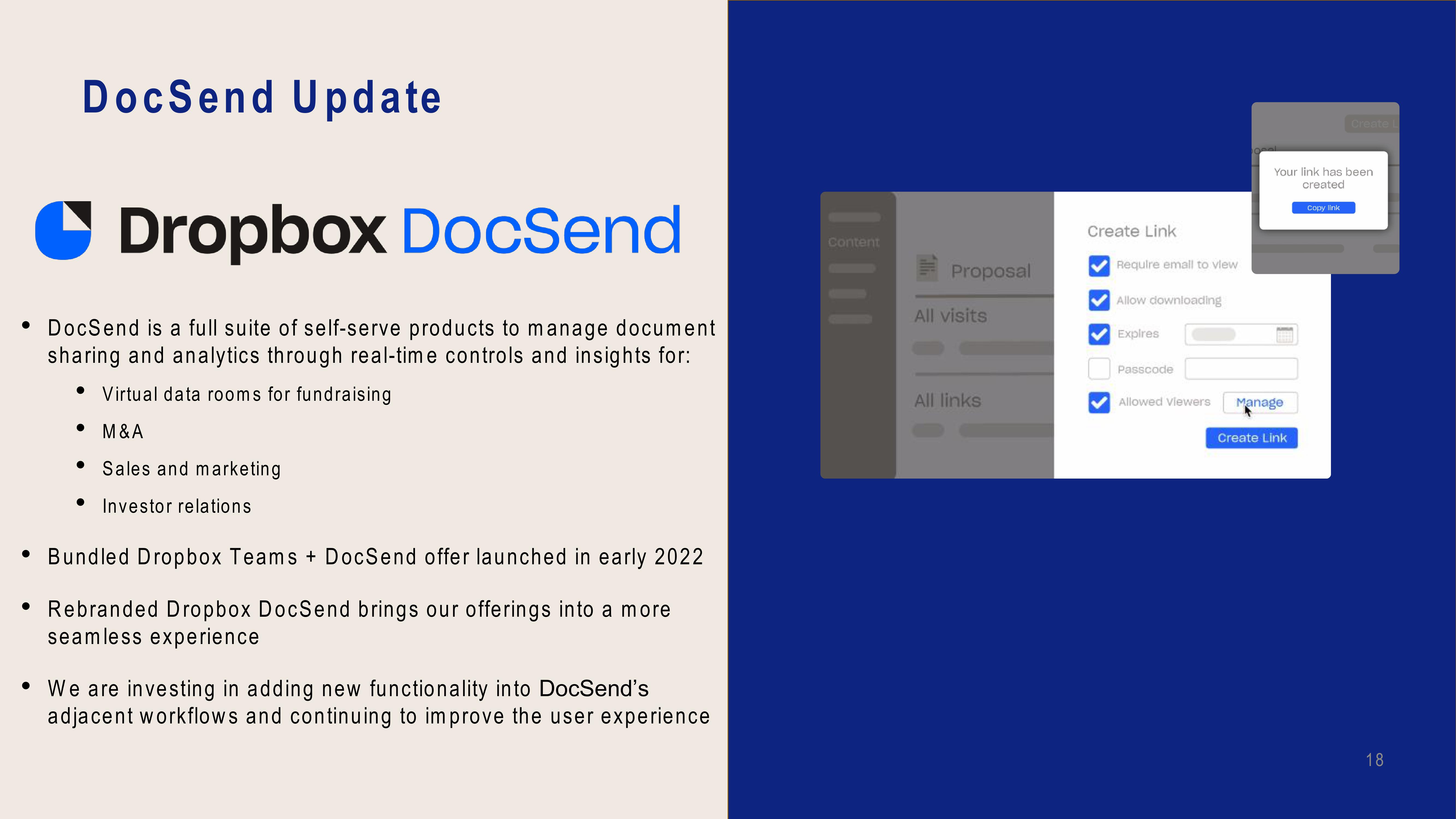 Dropbox Investor Presentation Deck slide image #18
